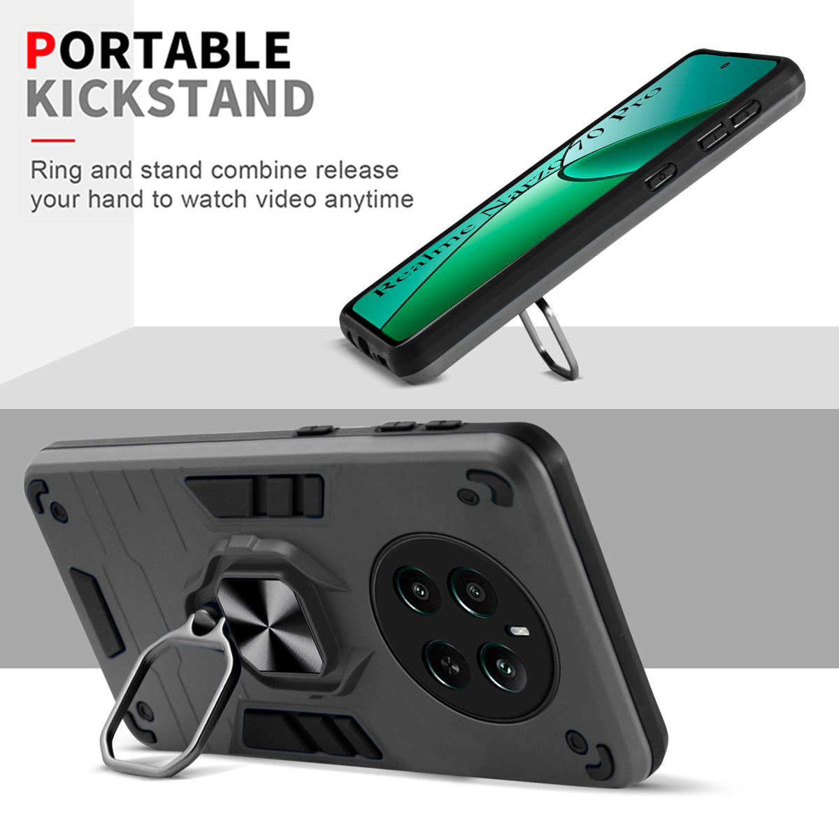 For Realme Narzo 70 Pro Back Cover Case (Shockproof Polycarbonate Dual Layer Hybrid Armor)