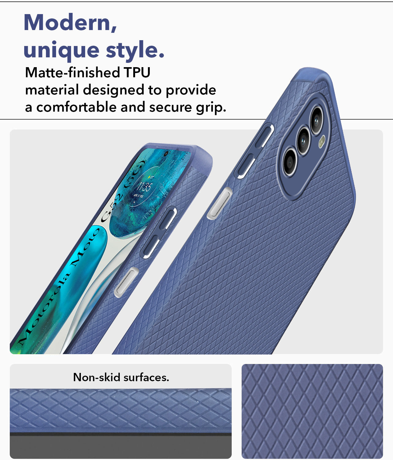 For Motorola Moto G52 5G Back Cover Case (Liquid Silicone | Side Grip | Camera Protection)
