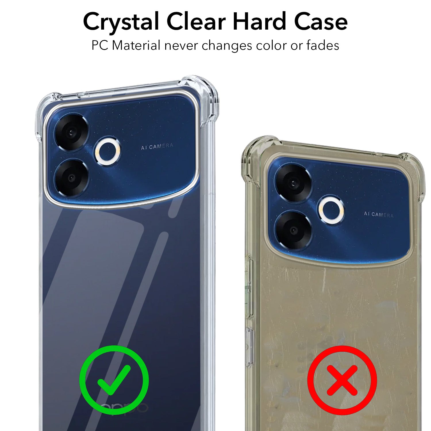 For Oppo F33 Pro 5G Back Cover Shockproof Crystal-Clear (Drop & Camera Protection | Hard Polycarbonate)