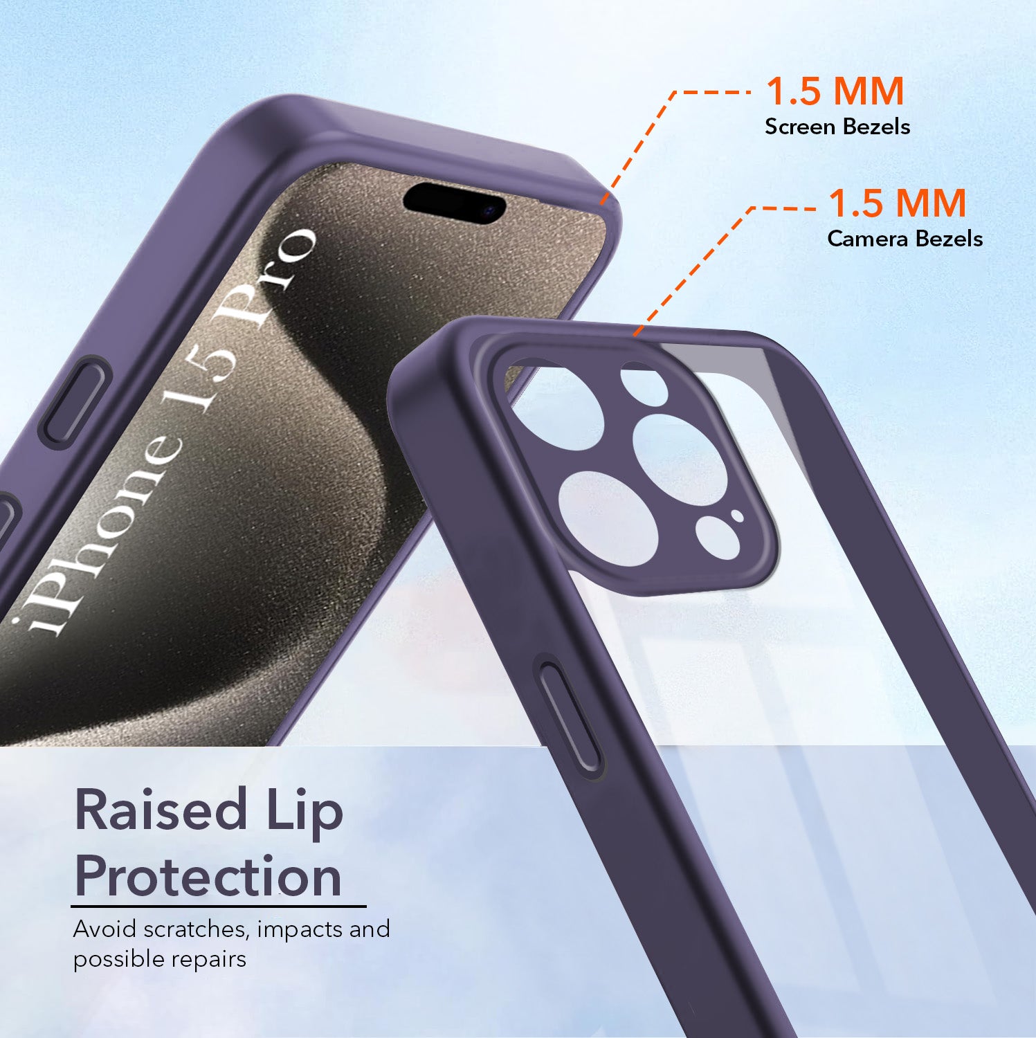 For Apple iPhone 15 Pro Back Cover Case Ultra-Hybrid (Lifetime Anti Yellow | Anti Scratch | Crystal Clear Shockproof)