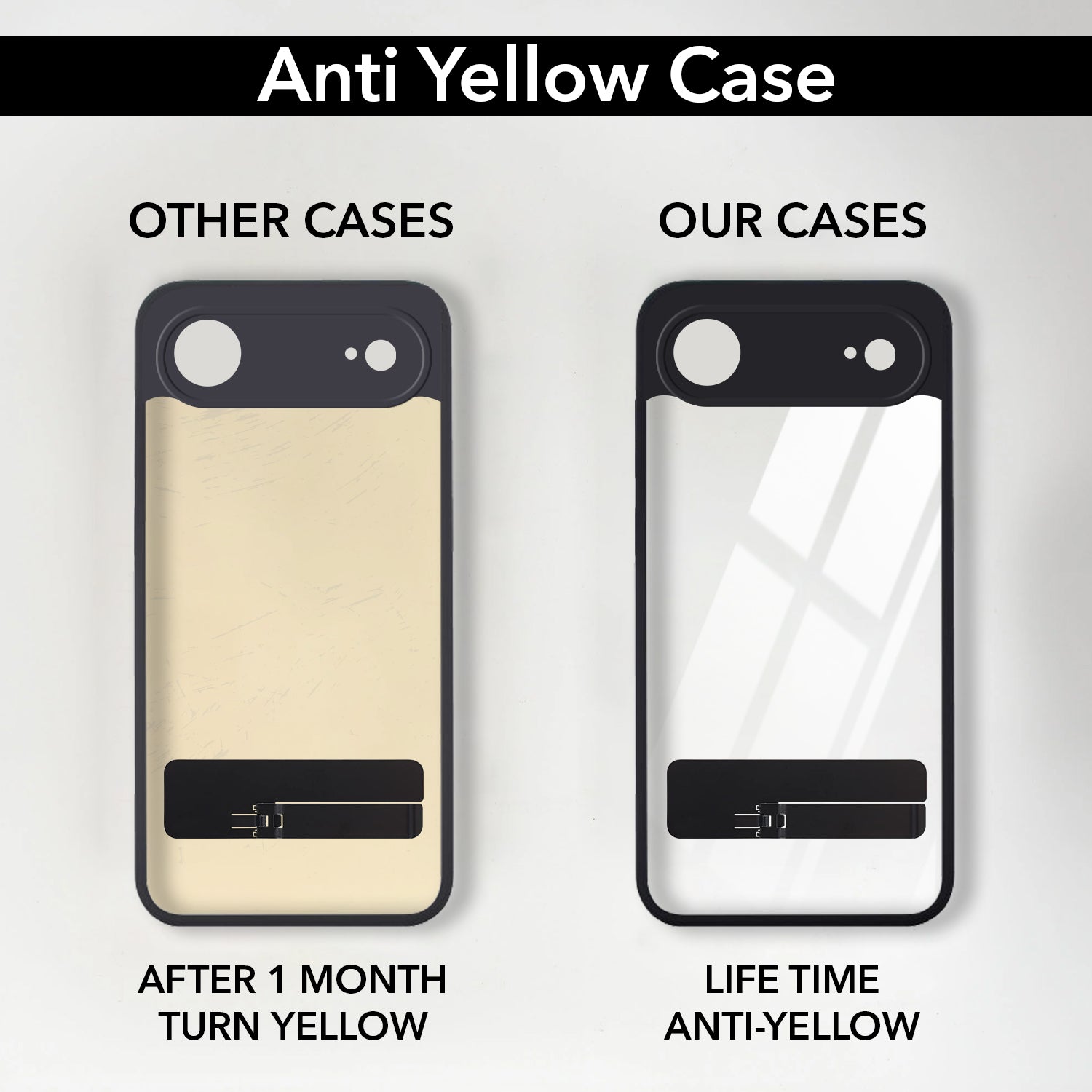 For Apple iPhone 17 Air Back Cover Case (Built-in Stand | Lifetime Anti Yellow | Kickstand Shockproof | Camera Protection | MagSafe Compatible)