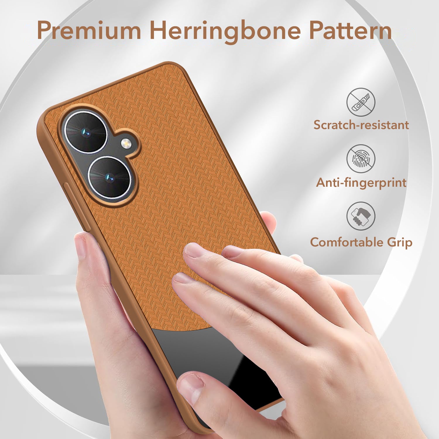 For Poco M6 5G Back Cover Case (Elegant PU Leather Finish | Premium Minimalist Professional | Camera Protection Bump)