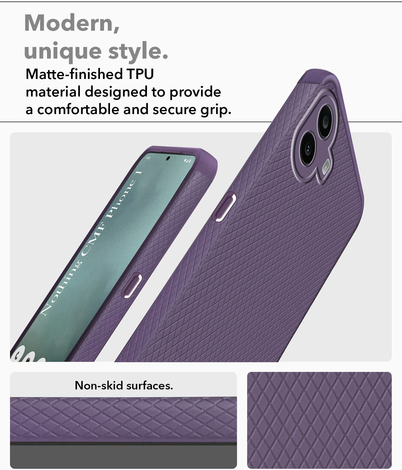 For Nothing CMF Phone 1 Back Cover Case (Liquid Silicone | Side Grip | Camera Protection)