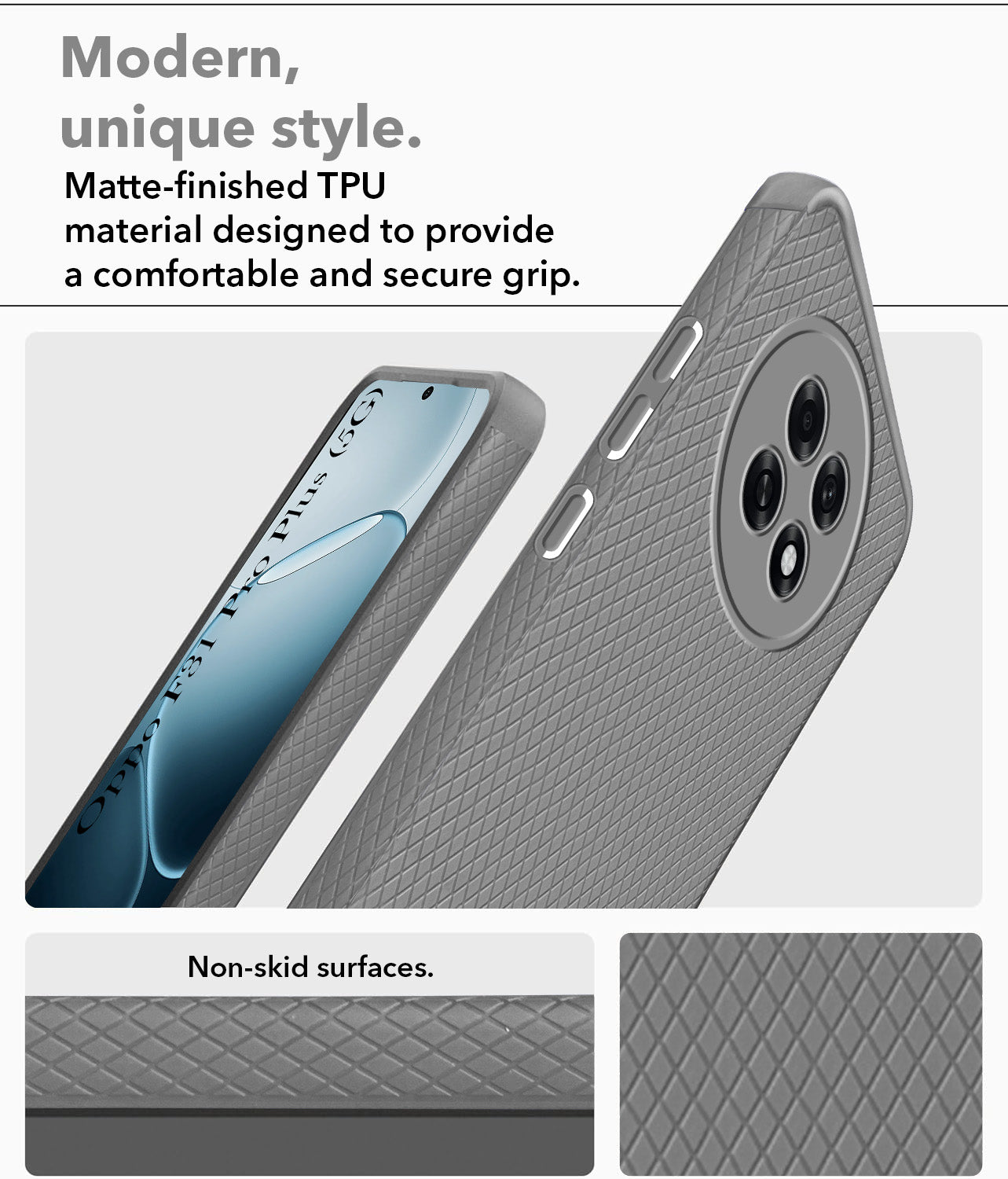 For Oppo F31 Pro Plus Back Cover Case Liquid Silicone (Camera Protection | Side Grip Texture | Soft and Flexible)