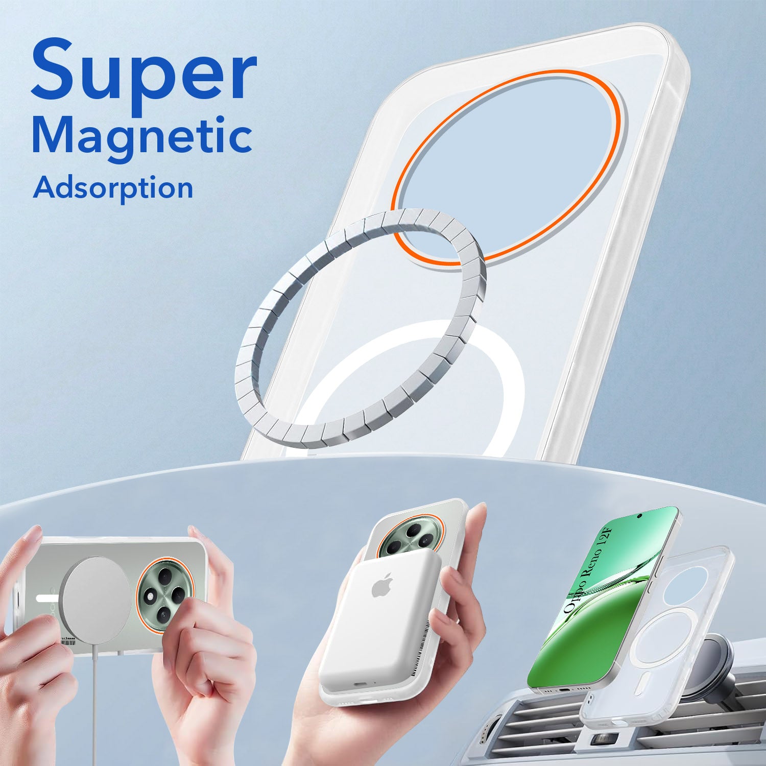 For Oppo Reno 12F Back Cover Case (Soft Touch | Camera Bump Protection | MagSafe Compatible | Matte Finish)