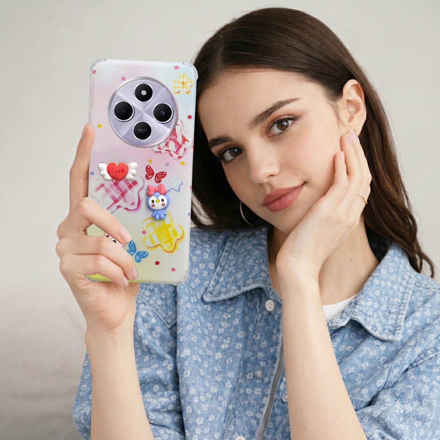 For Redmi A4 5G | Xiaomi Redmi 14C Back Cover Case (3D Cute Cartoons | Hard Back Side Soft | Matte Premium Finish | HD Printing)