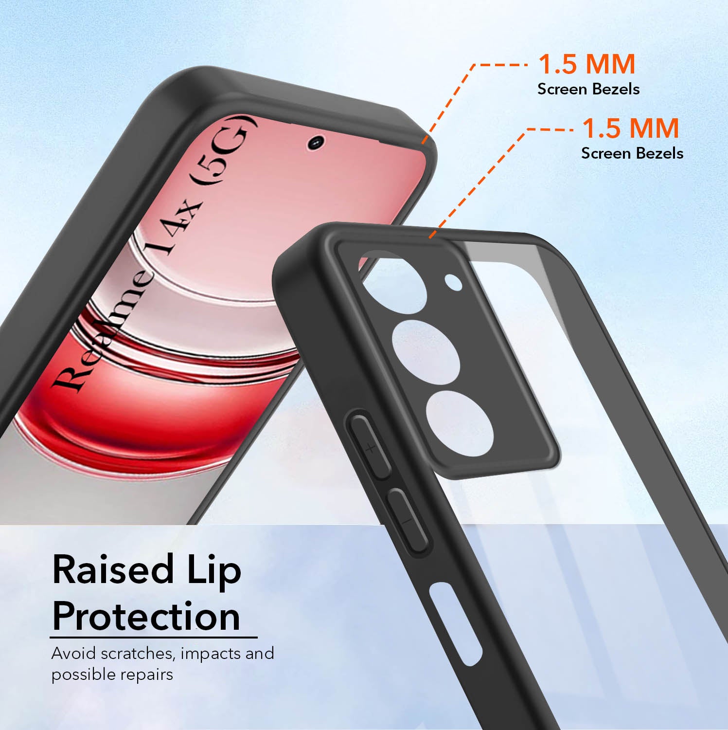 For Realme 14X Back Cover Case (Lifetime Anti Yellow | Anti Scratch | Crystal Clear Shockproof)