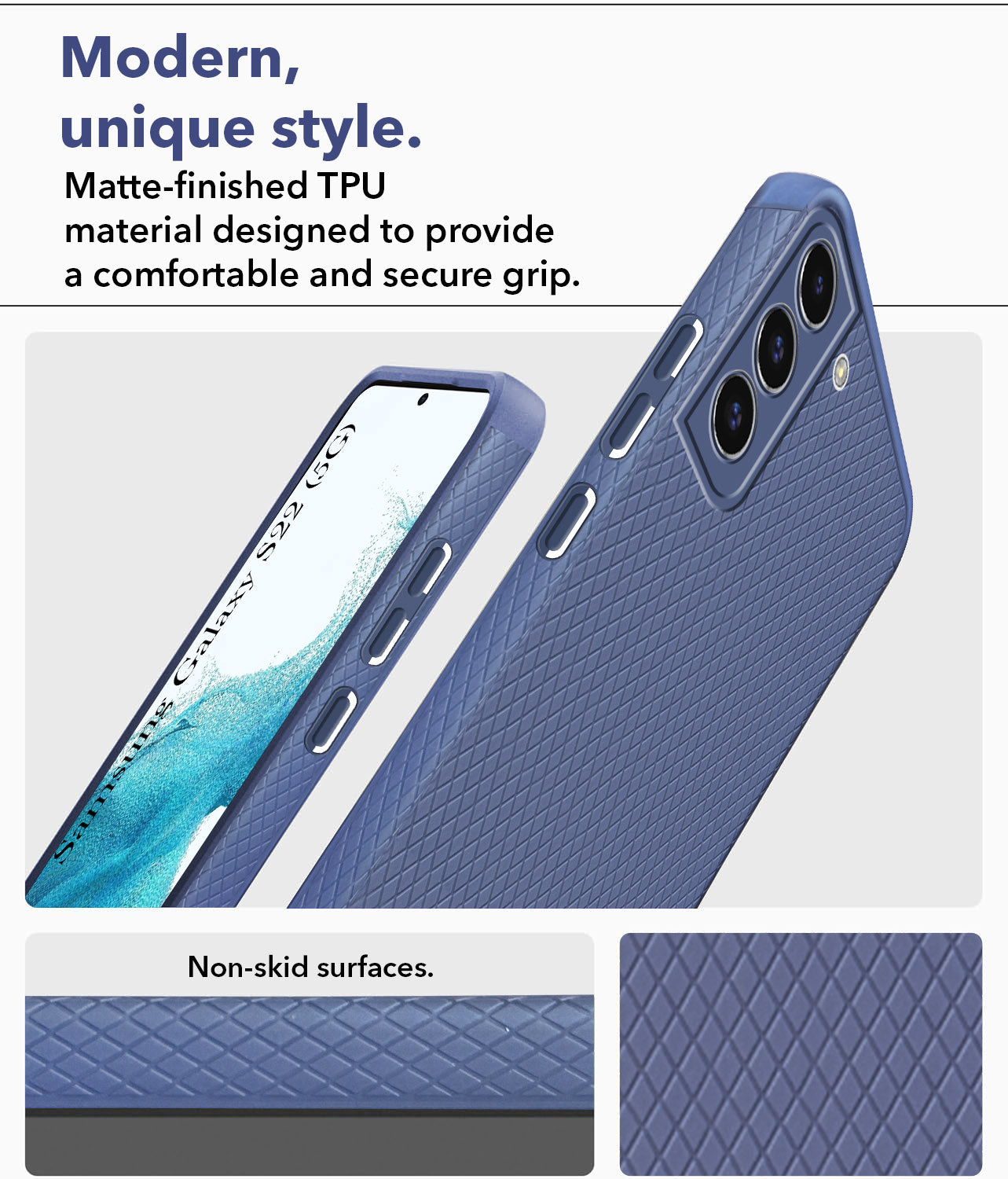 For Samsung Galaxy S22 5G Back Cover Case (Liquid Silicone | Side Grip | Camera Protection)