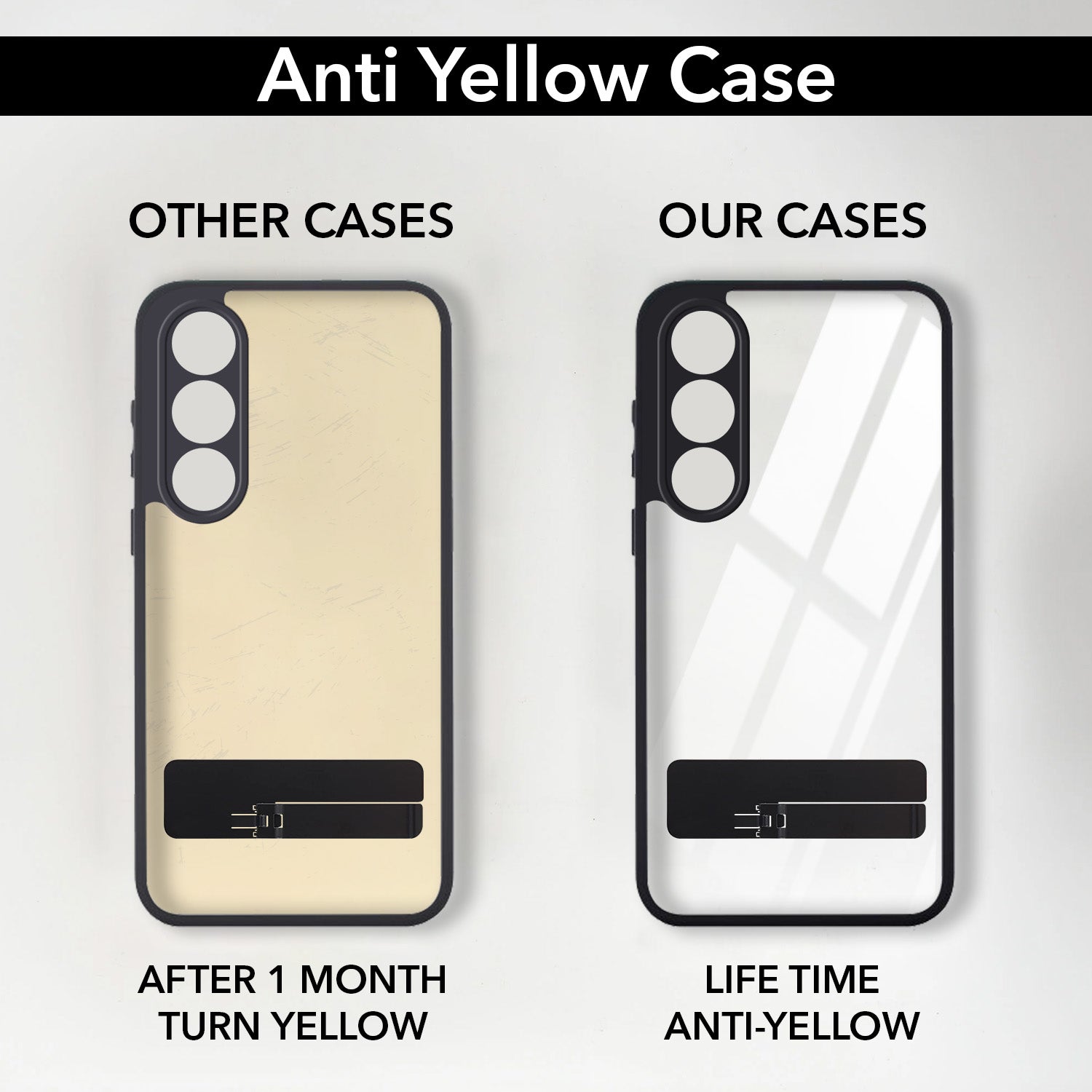 For Vivo V70 FE 5G Back Cover Case (Built-in Stand | Lifetime Anti Yellow | Kickstand Shockproof | Camera Protection | MagSafe Compatible)
