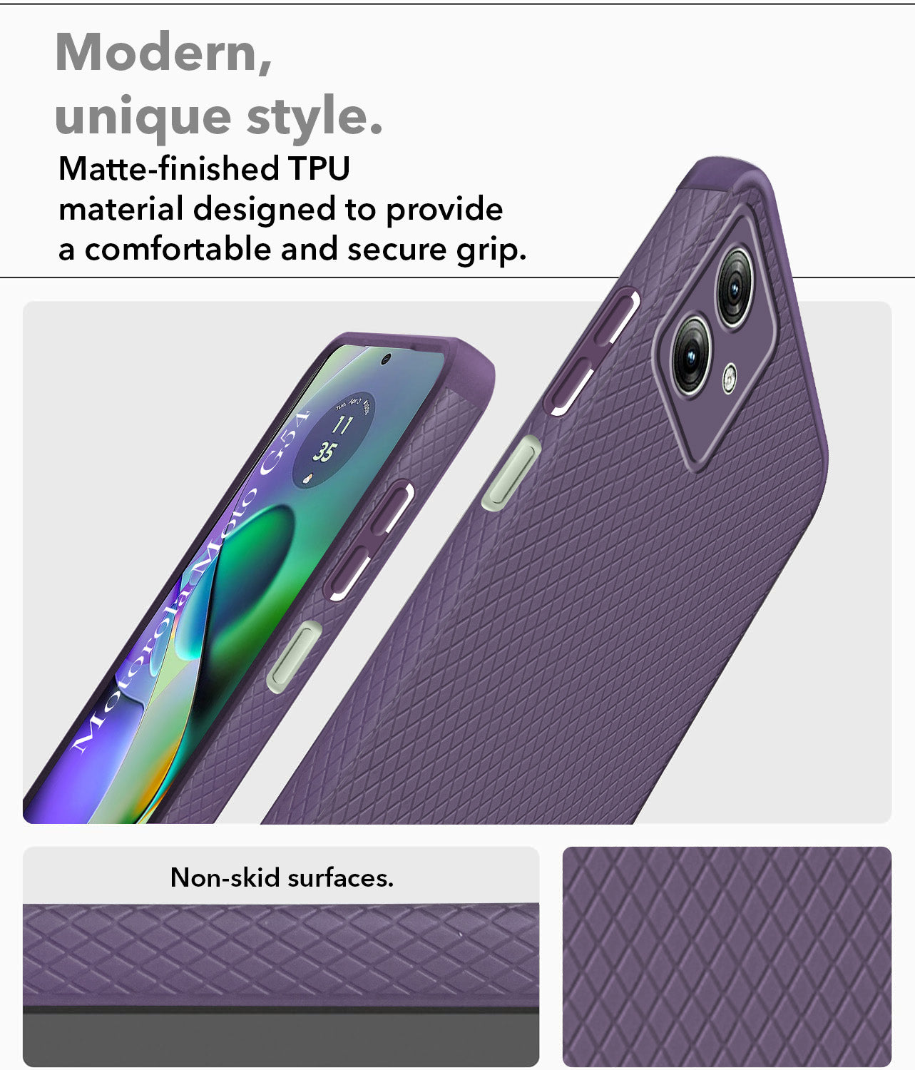 For Motorola Moto G54 Back Cover Case (Liquid Silicone | Side Grip | Camera Protection)