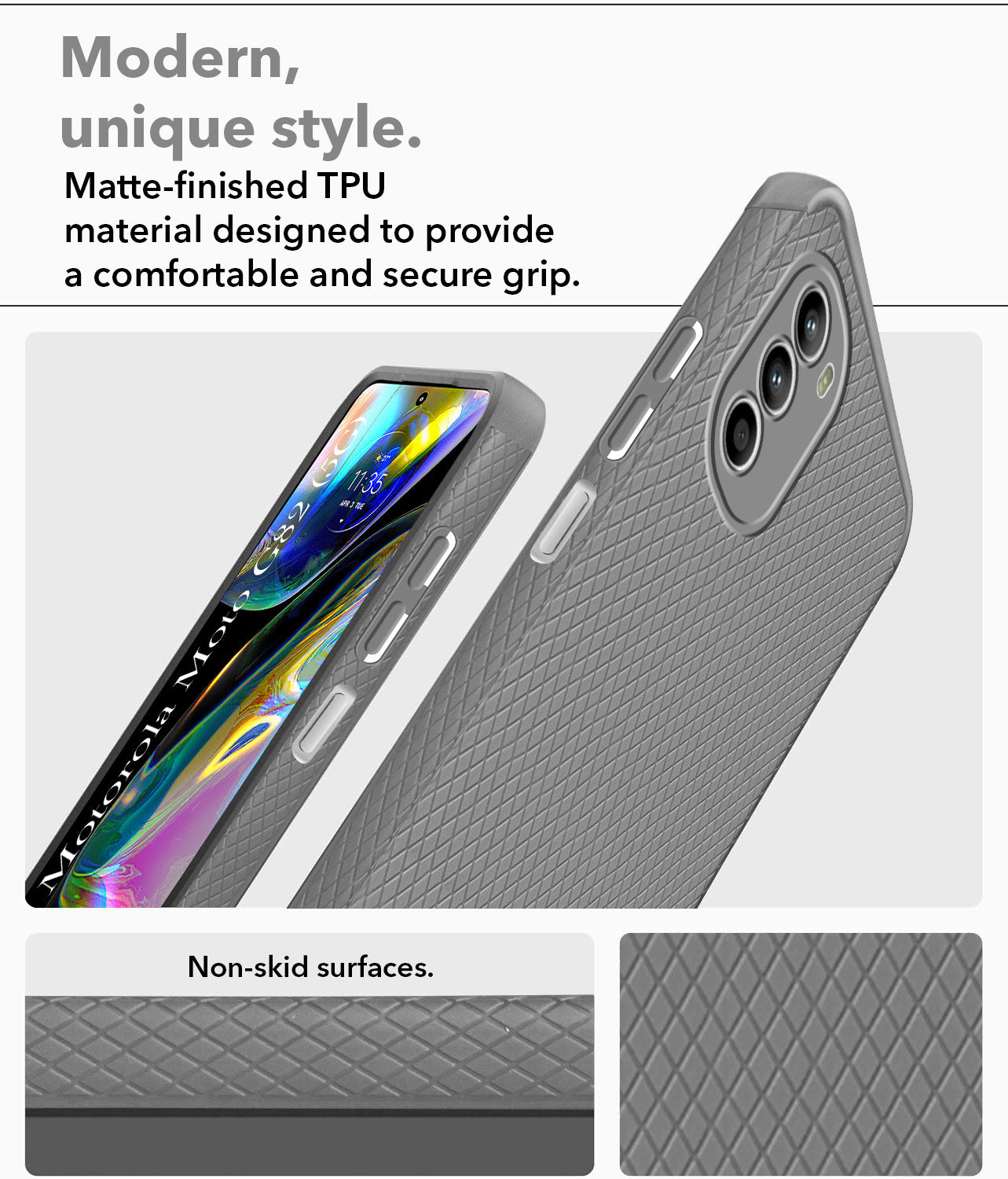For Motorola Moto G82 5G Back Cover Case (Liquid Silicone | Side Grip | Camera Protection)