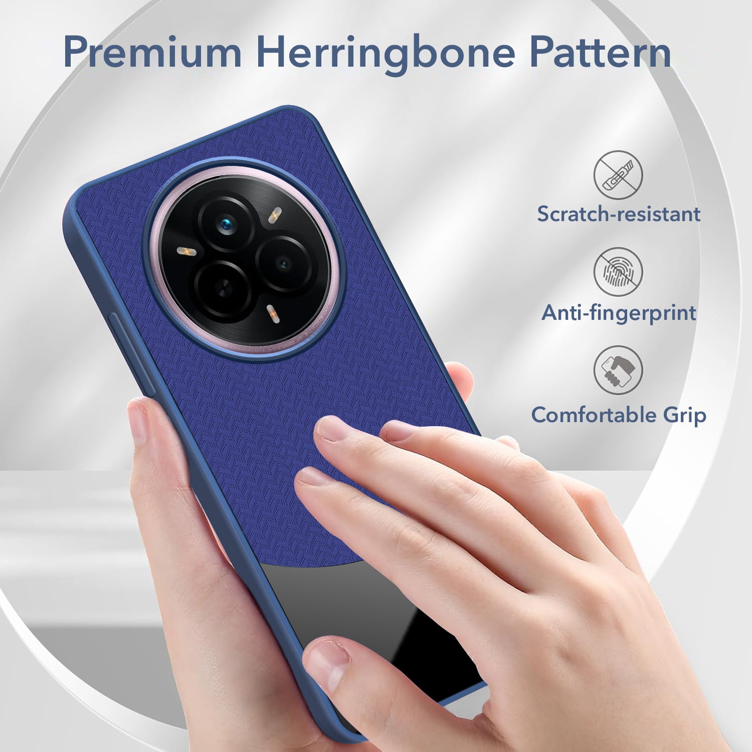 For Realme 14 Pro Back Cover Case (Elegant PU Leather Finish | Premium Minimalist Professional | Camera Protection Bump)