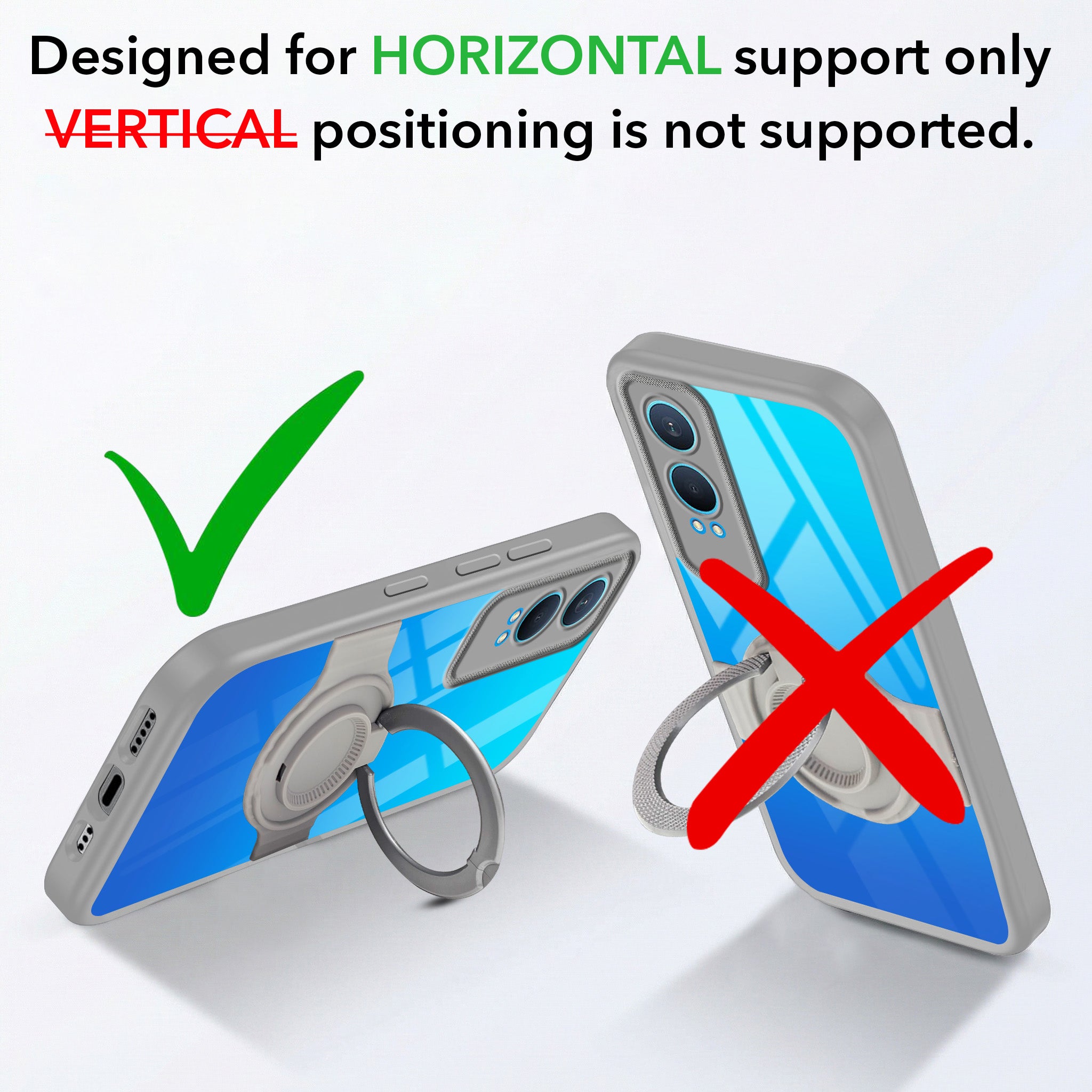 For OnePlus Nord CE 4 Lite Back Cover Case with stand (Built-in Ring Holder Kickstand | Lifetime Anti Yellow | Camera Protection)