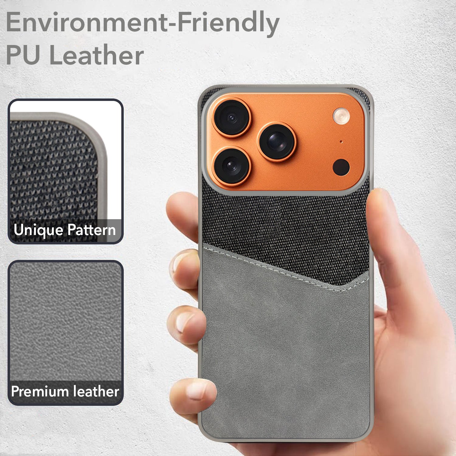 For Apple iPhone 17 Pro Max Back Cover Case (Dual PU Leather Stitch | Professional Minimalist | Soft and Flexible)