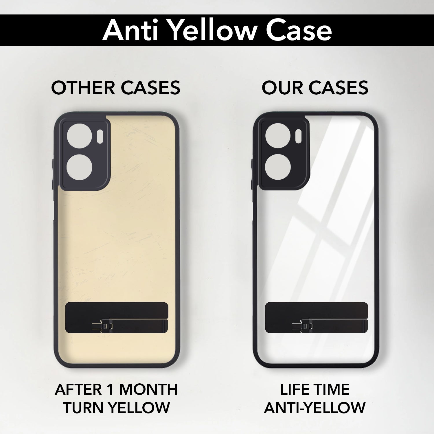 For Motorola Moto G06 Power Back Cover Case (Built-in Stand | Lifetime Anti Yellow | Kickstand Shockproof | Camera Protection | MagSafe Compatible)