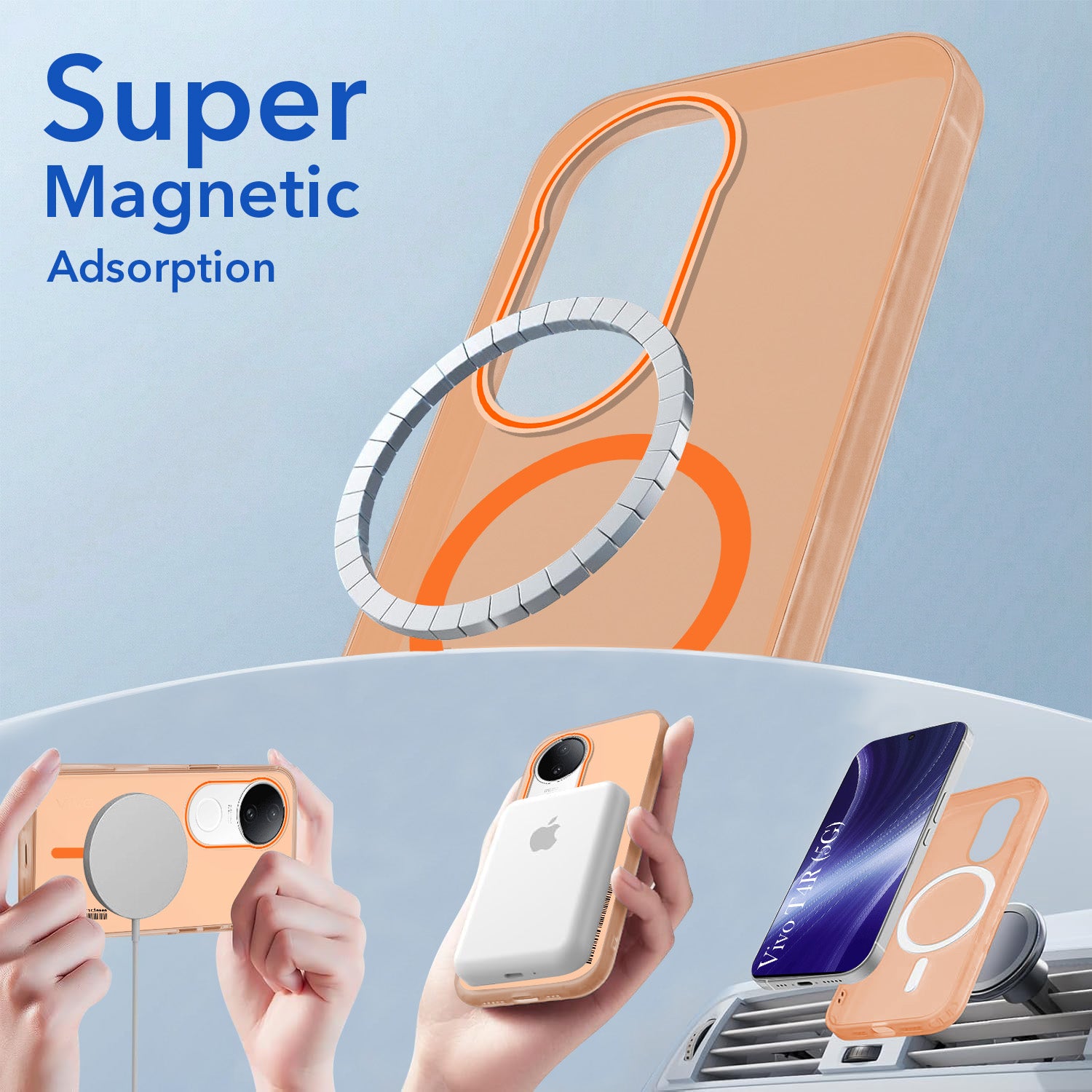 For Vivo T4R Back Cover Case (Soft Touch | Camera Bump Protection | MagSafe Compatible | Matte Finish)