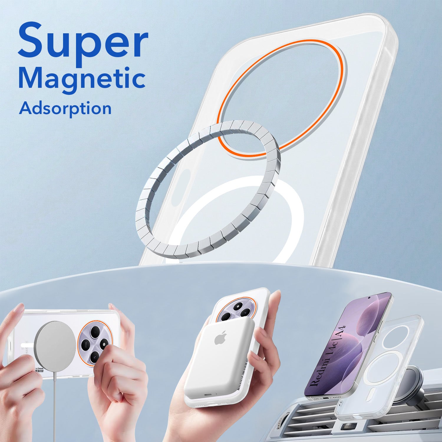 For Redmi A4 5G | Xiaomi Redmi 14C Back Cover Case (Soft Touch | Camera Bump Protection | MagSafe Compatible | Matte Finish)