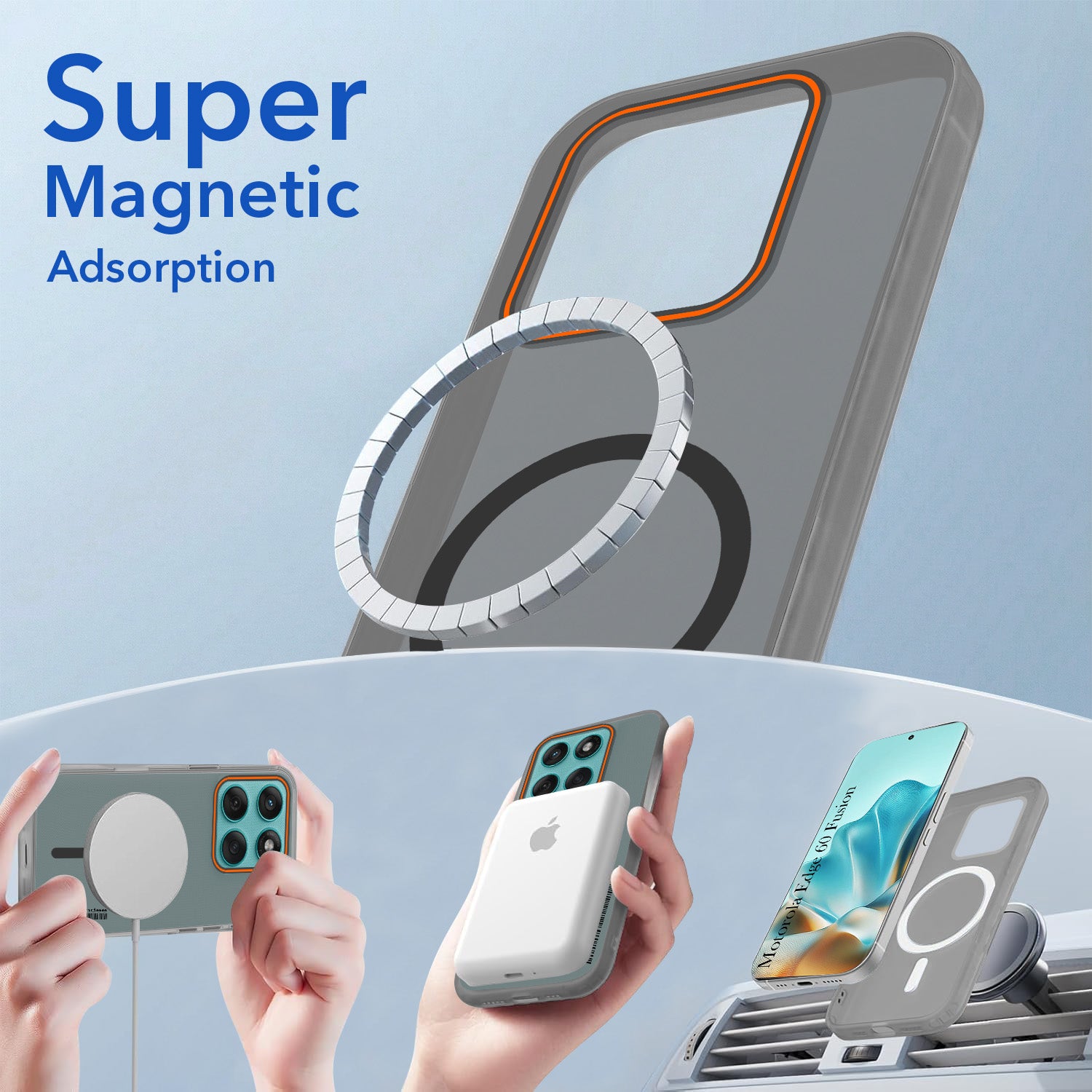For Motorola Moto Edge 60 Fusion Back Cover Case (Soft Touch | Camera Bump Protection | MagSafe Compatible | Matte Finish)