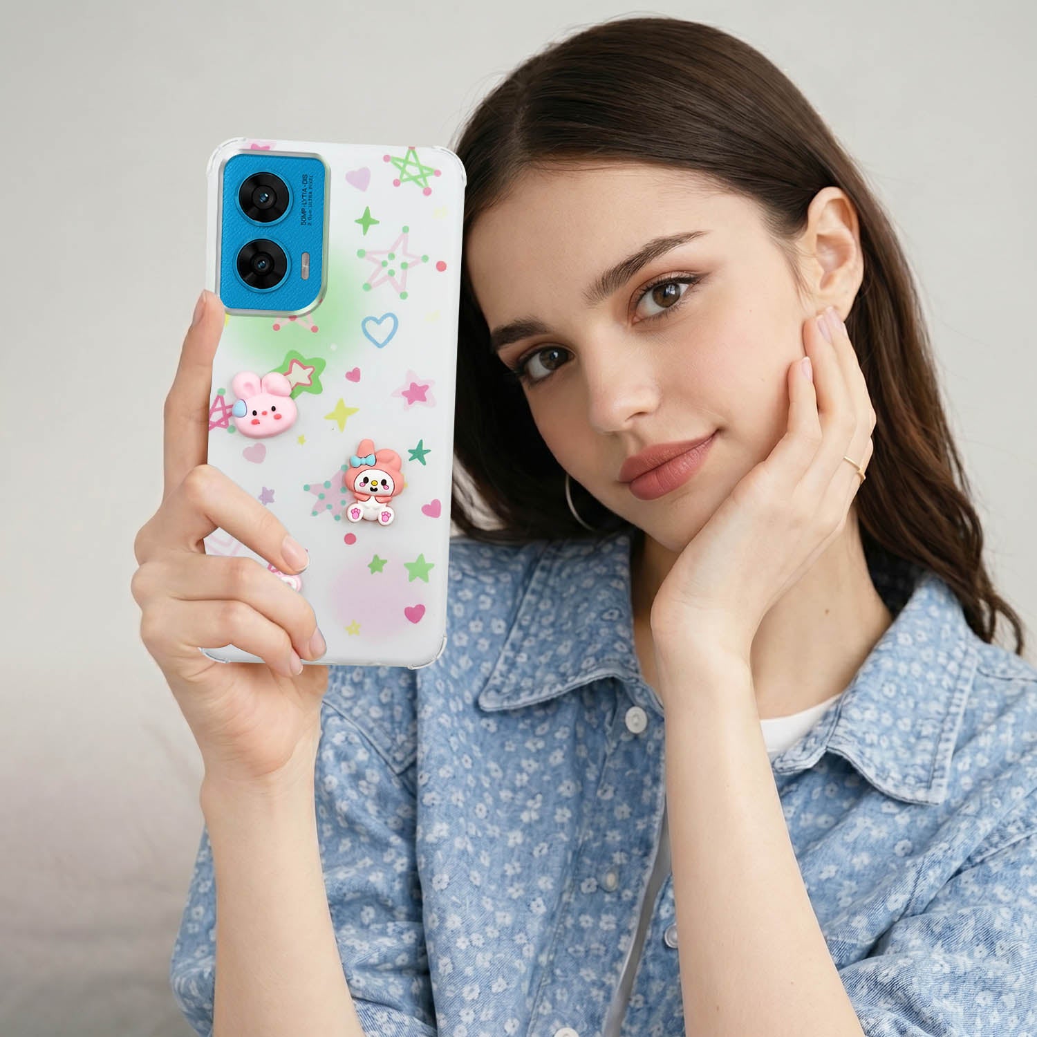 For Motorola Moto G96 Back Cover Case (3D Cute Cartoons | Hard Back Side Soft | Matte Premium Finish | HD Printing)