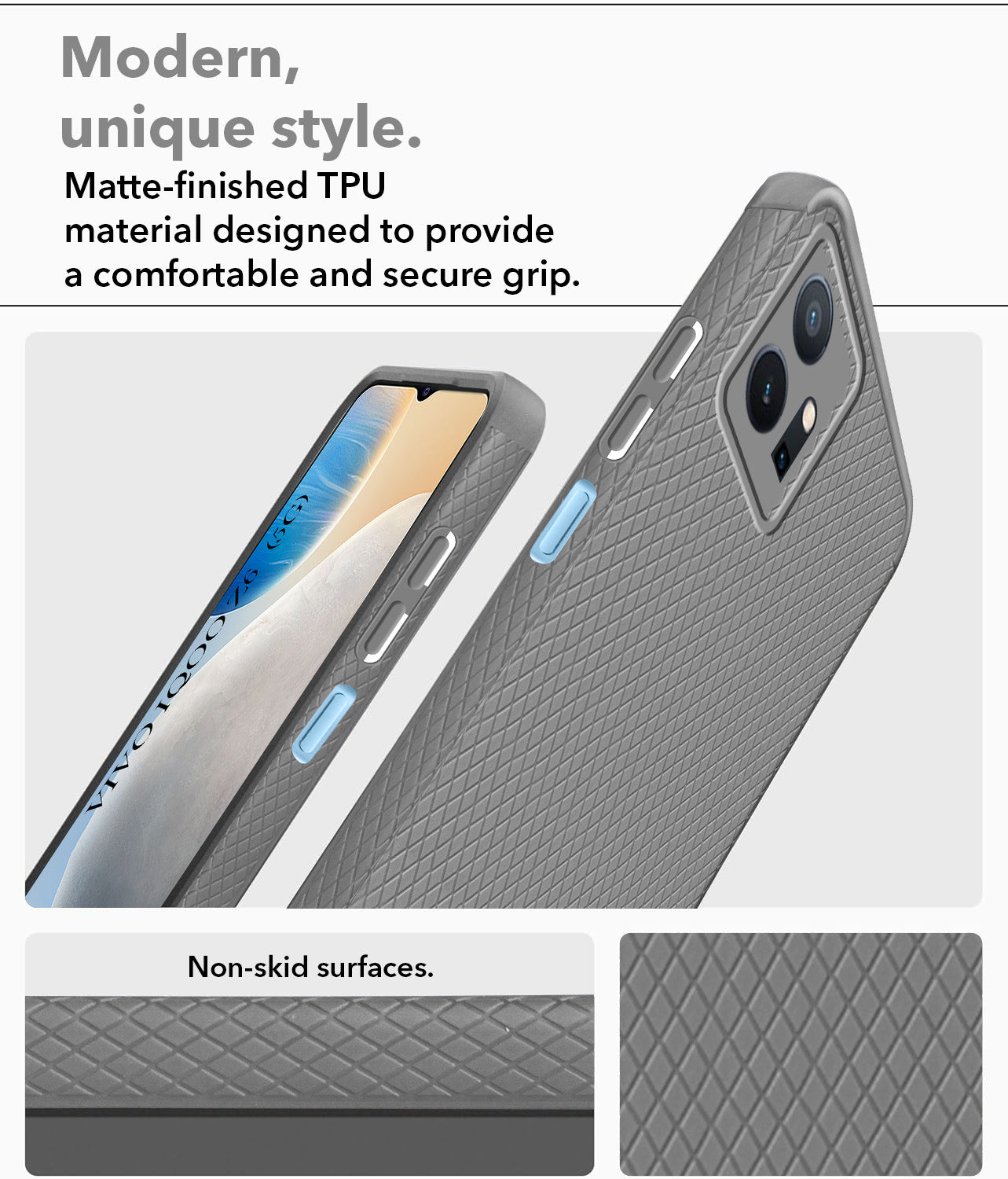 For Vivo iQOO Z6 5G Back Cover Case (Liquid Silicone | Side Grip | Camera Protection)
