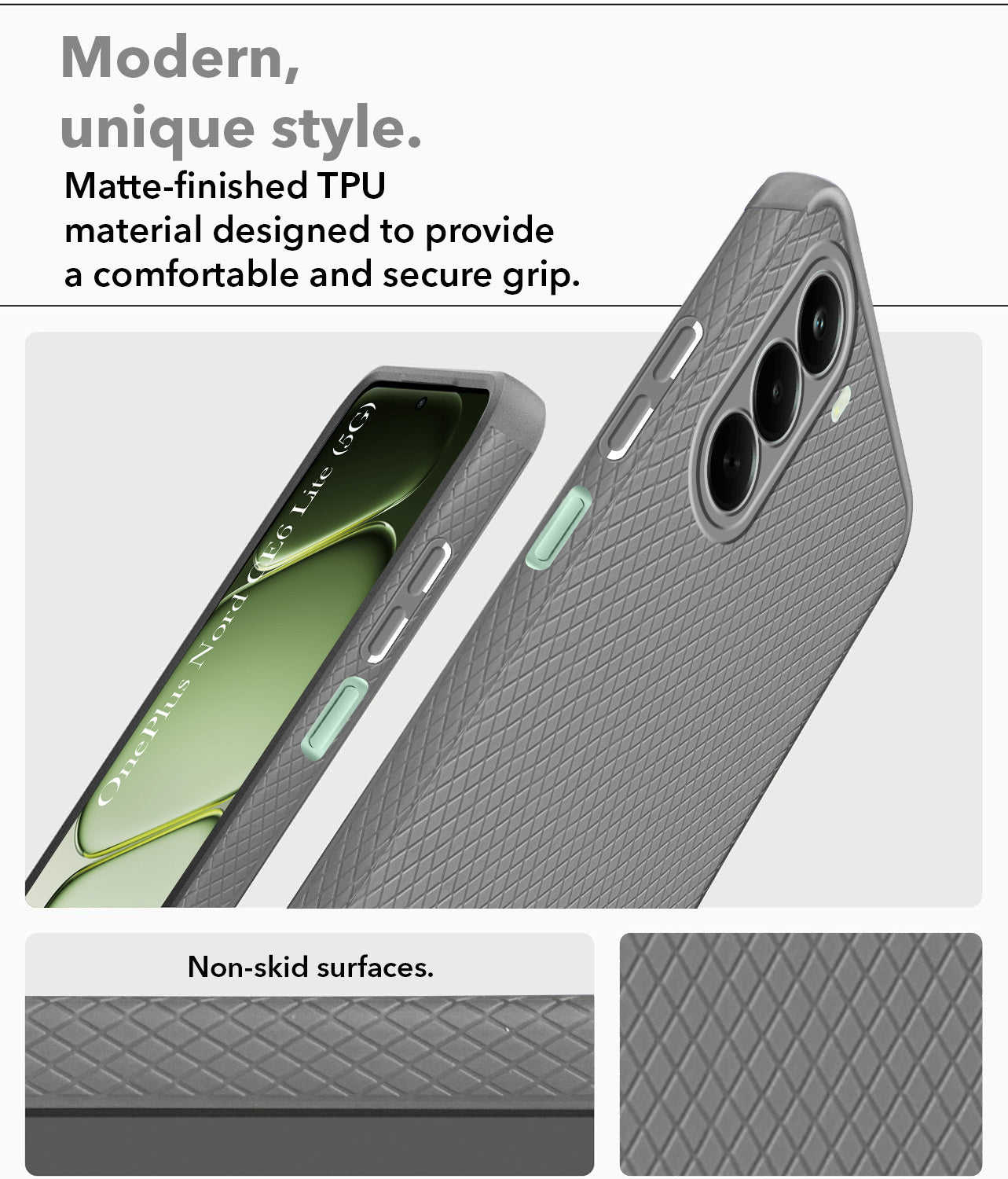 For OnePlus Nord CE 6 Lite Back Cover Case Liquid Silicone (Camera Protection | Side Grip Texture | Soft and Flexible)