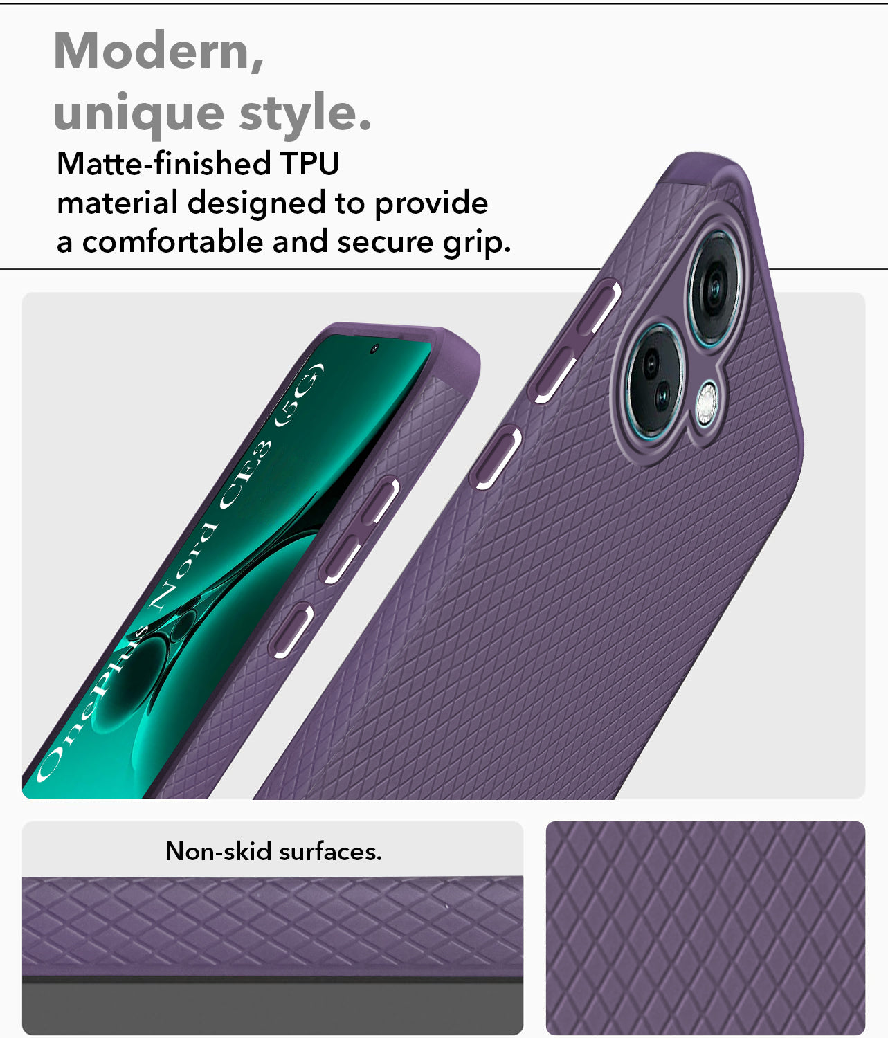 For Oneplus Nord CE 3 Back Case Cover (Liquid Silicone |  Camera Protection | Side Grip)