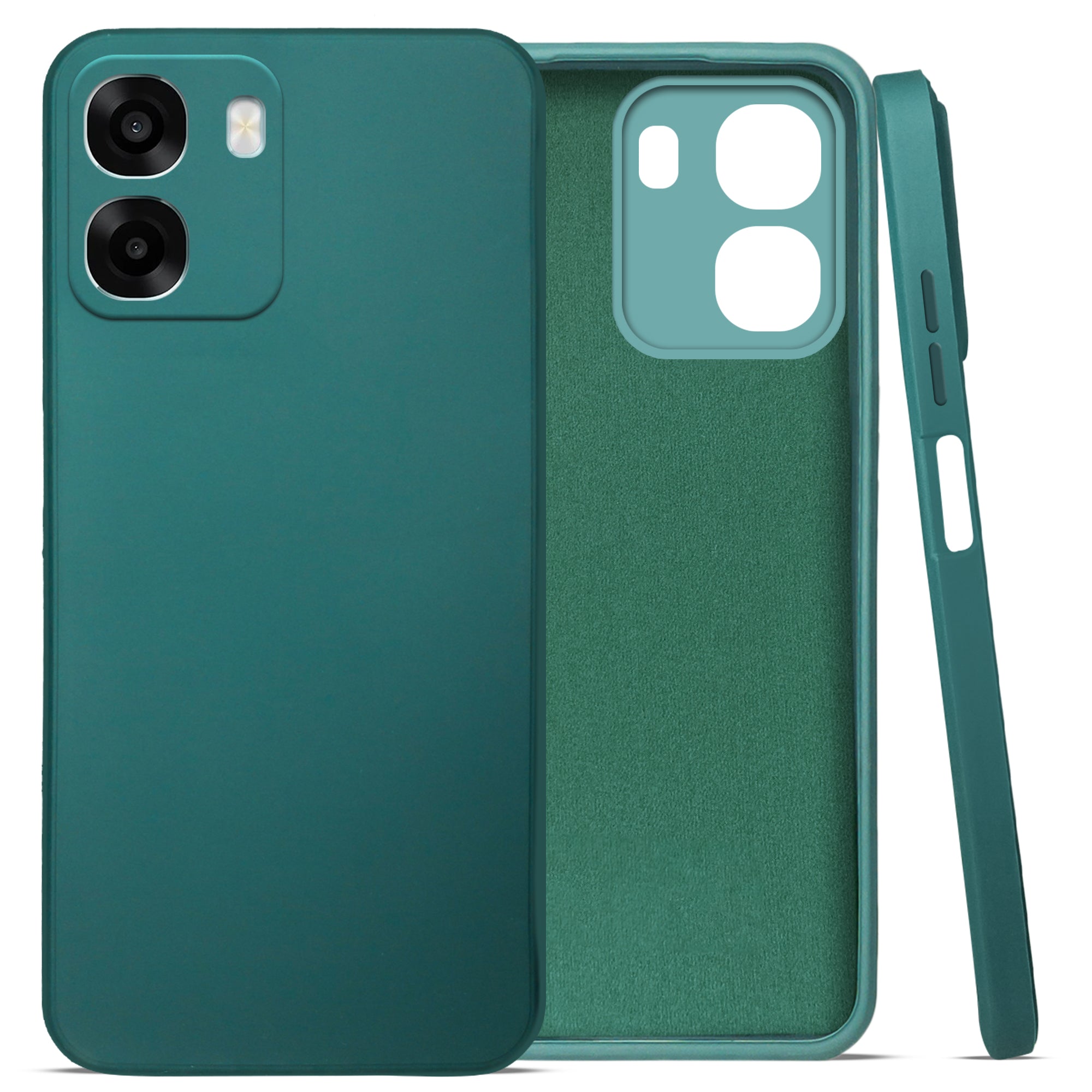 For Oppo K14x 5G Back Cover Case (Matte Finish Silicone with Inside Fiber cloth)