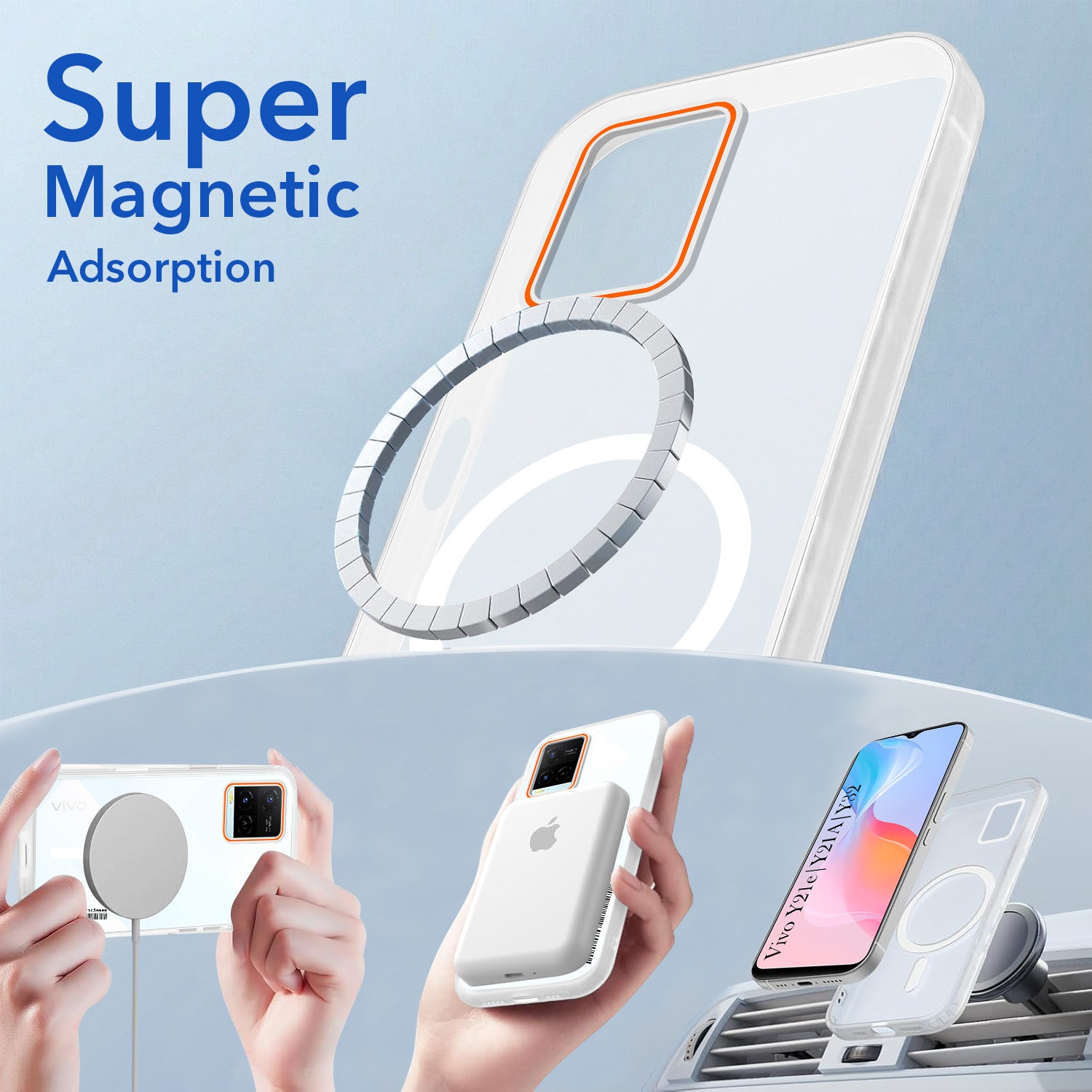 For Vivo Y21e | Vivo Y21A | Vivo Y32 Back Cover Case (Soft Touch | Camera Bump Protection | MagSafe Compatible | Matte Finish)