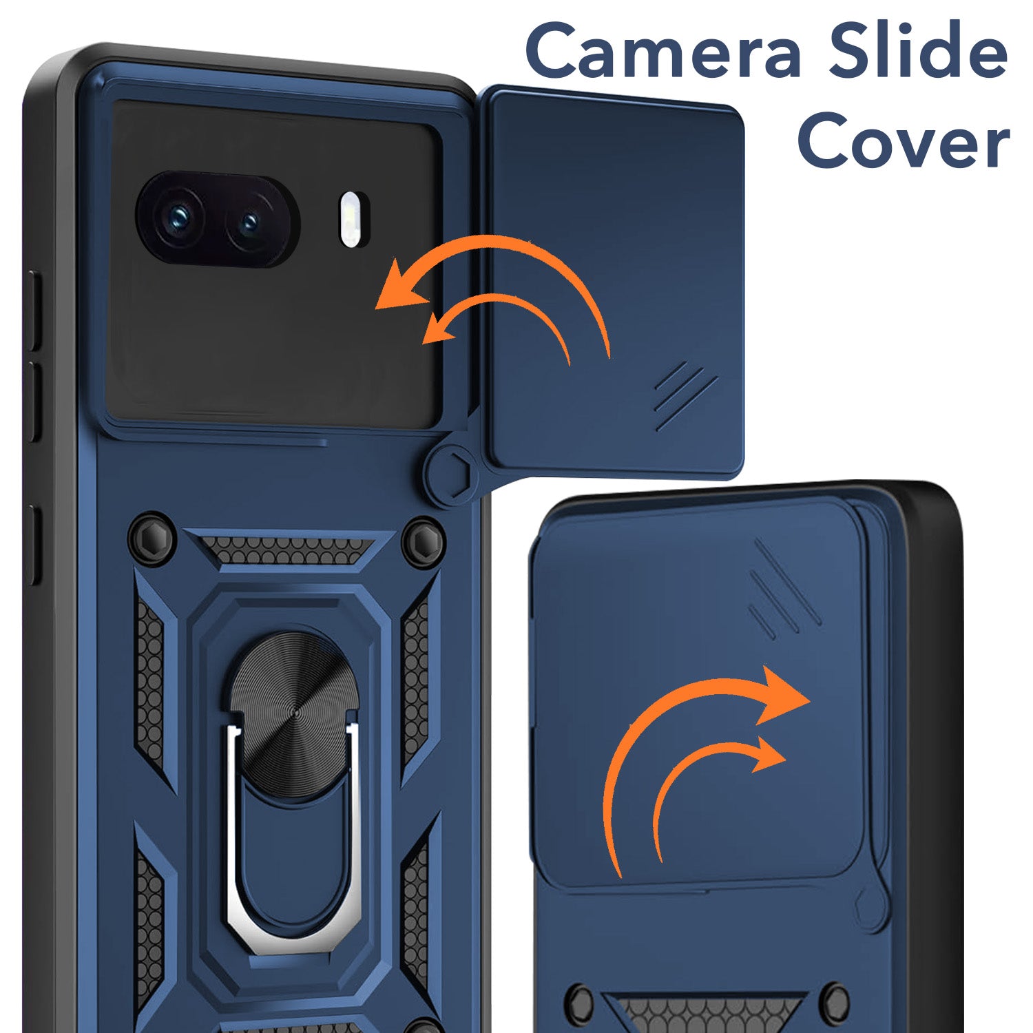 For Vivo iQOO 15R 5G Back Cover Case Hybrid Armor (Sliding Shutter Camera Protection | Polycarbonate |Ring Holder Kickstand)