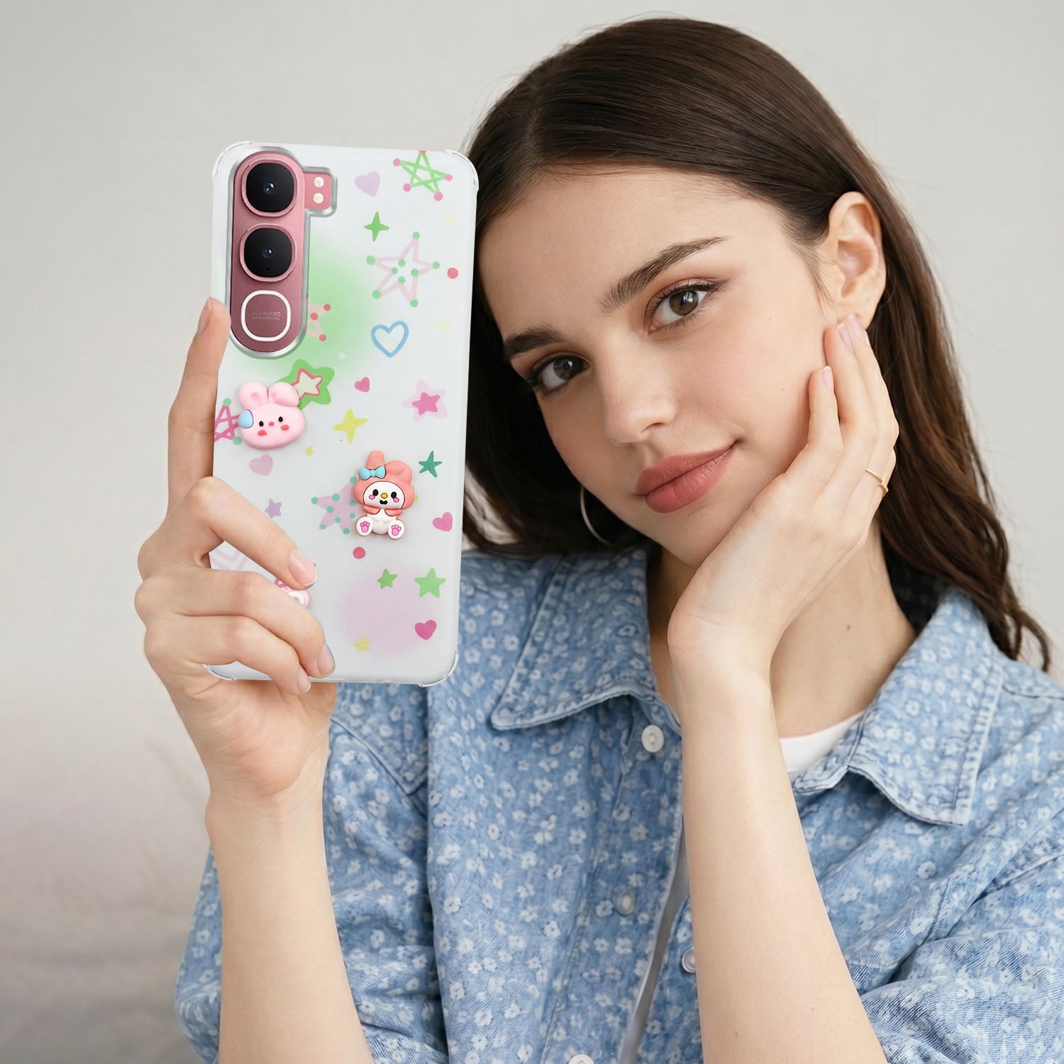 For Vivo Y31 5G Back Cover Case (3D Cute Cartoons | Hard Back Side Soft | Matte Premium Finish | HD Printing)