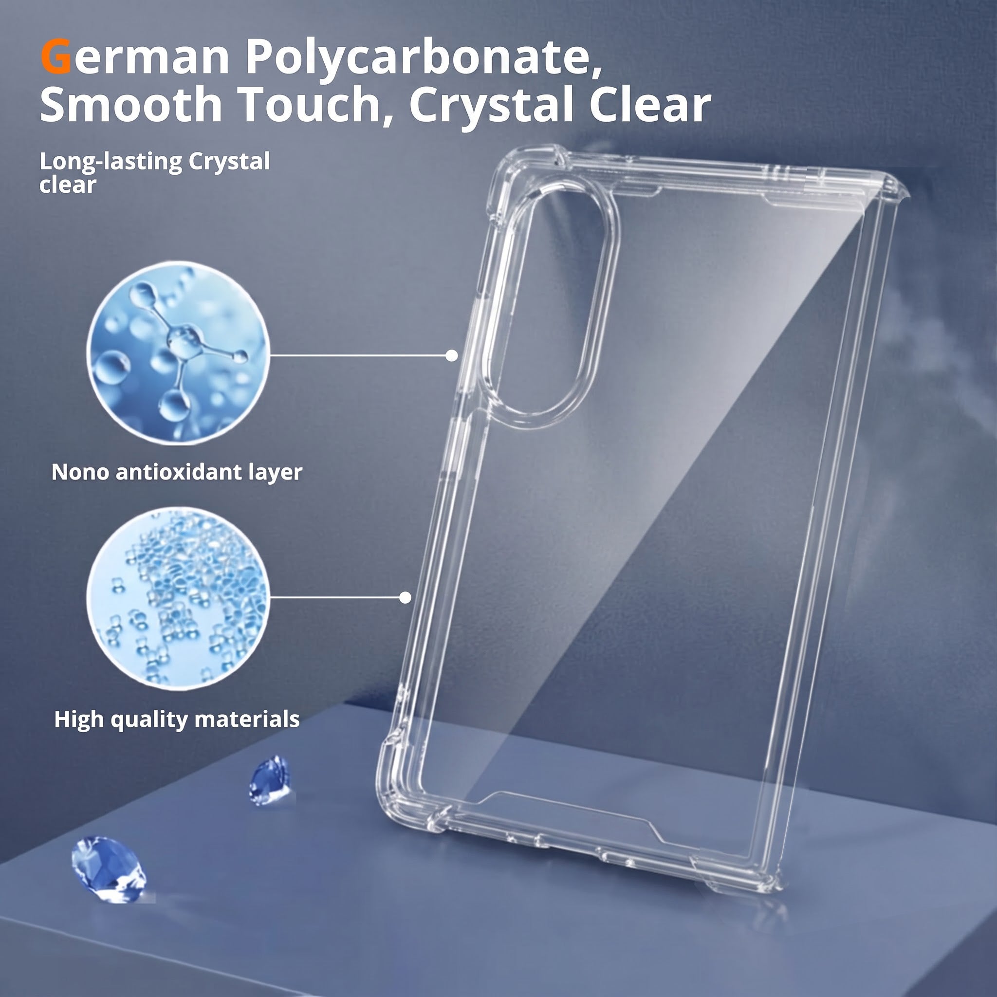 For Samsung Galaxy Z Fold 8 Back Cover Shockproof Crystal-Clear (Drop & Camera Protection | Hard Polycarbonate)