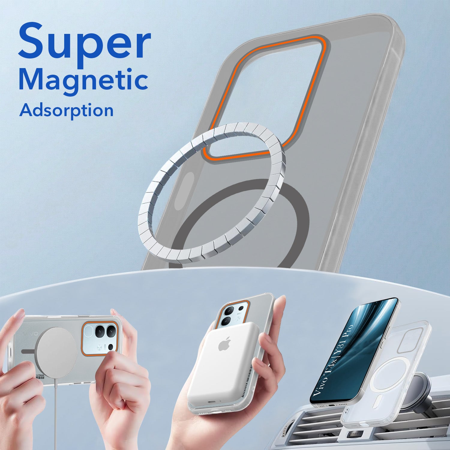 For Vivo T4x | Vivo Y31 Pro Back Cover Case (Soft Touch | Camera Bump Protection | MagSafe Compatible | Matte Finish)