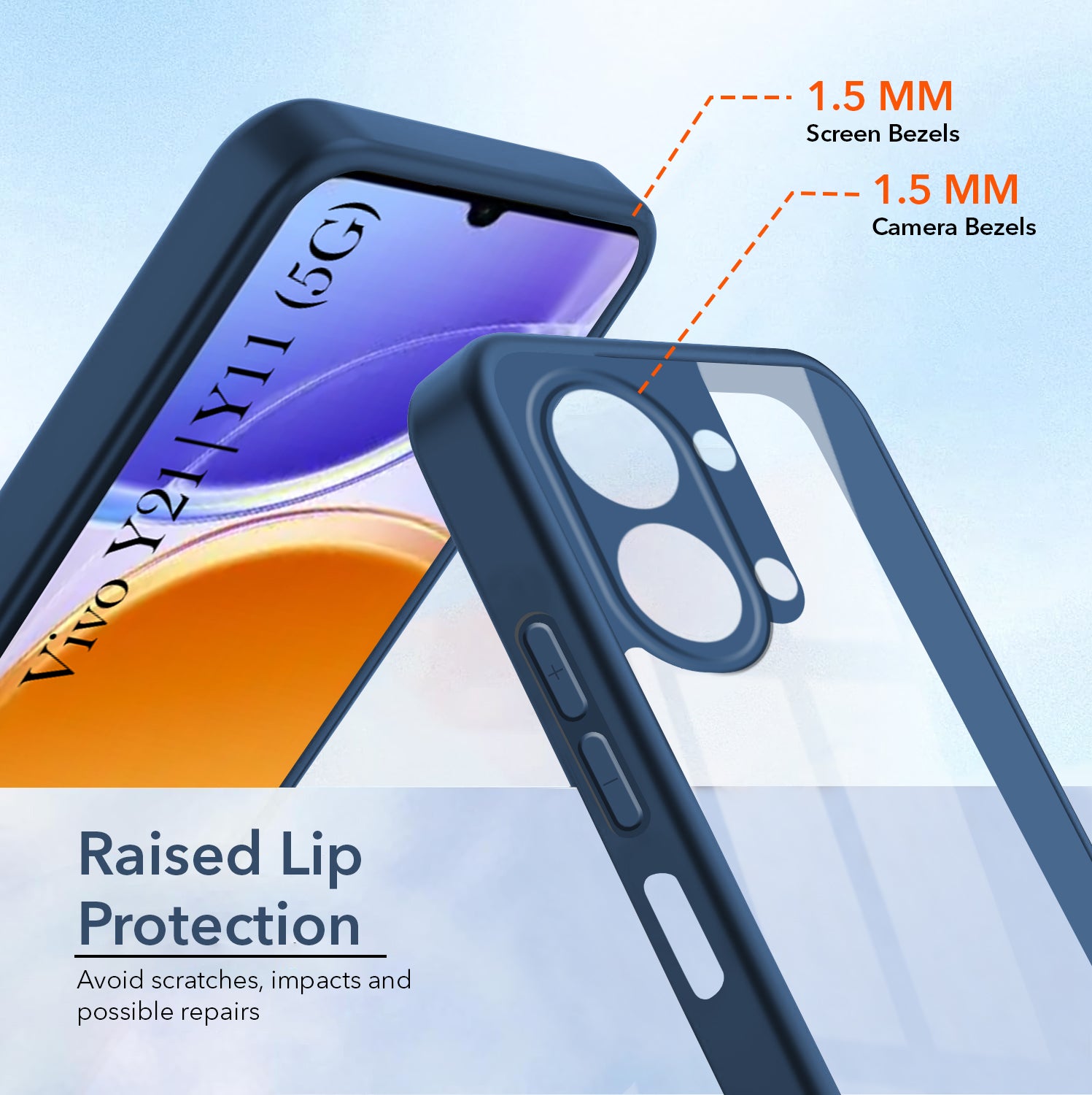 For Vivo Y11 | Vivo Y21 5G Back Cover Case Ultra-Hybrid (Lifetime Anti Yellow | Anti Scratch | Crystal Clear Shockproof)