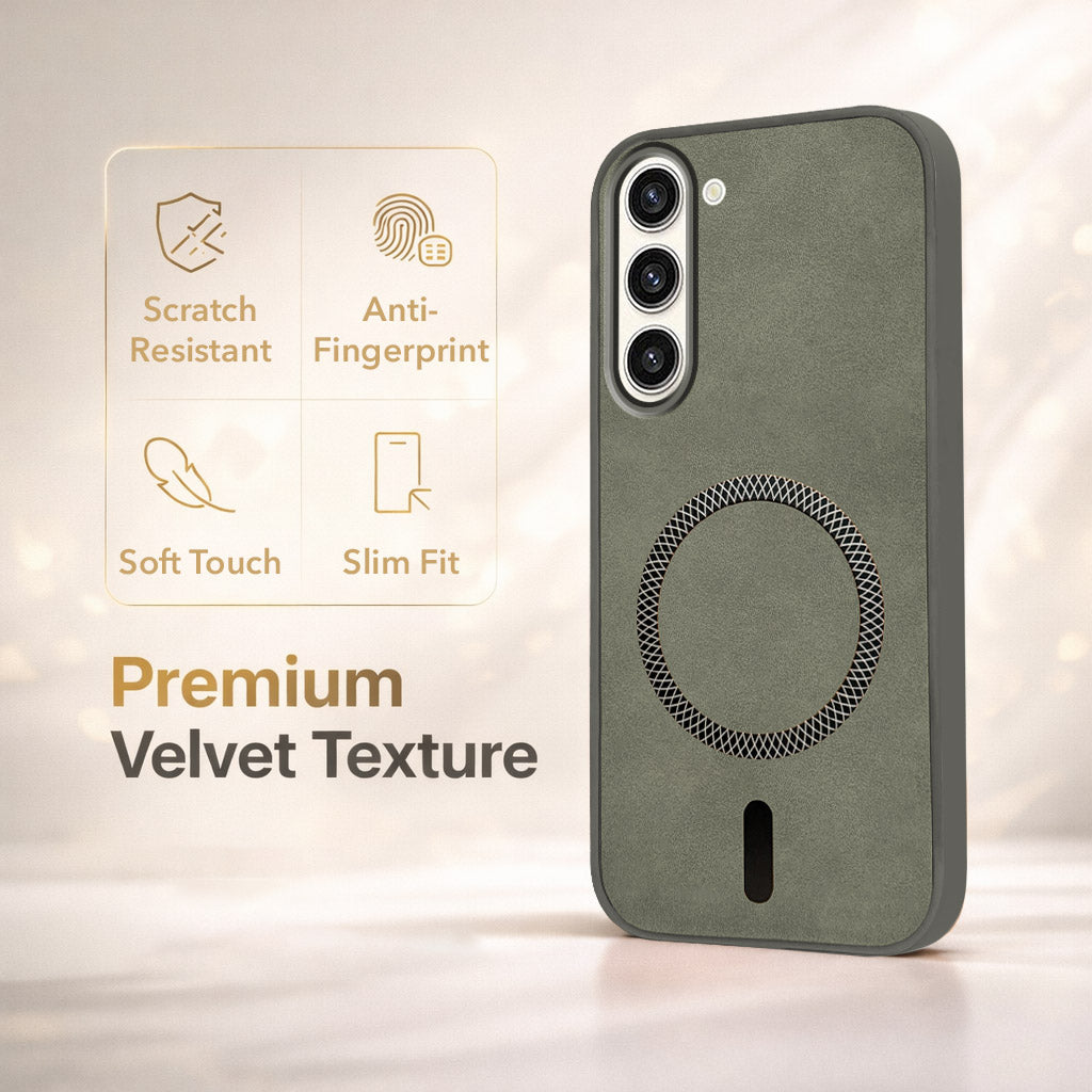 For Samsung Galaxy S23 Plus 5G Back Cover Case Leather Finish (MagSafe Compatible Wireless Charging | Soft Touch | Camera Bump Protection)