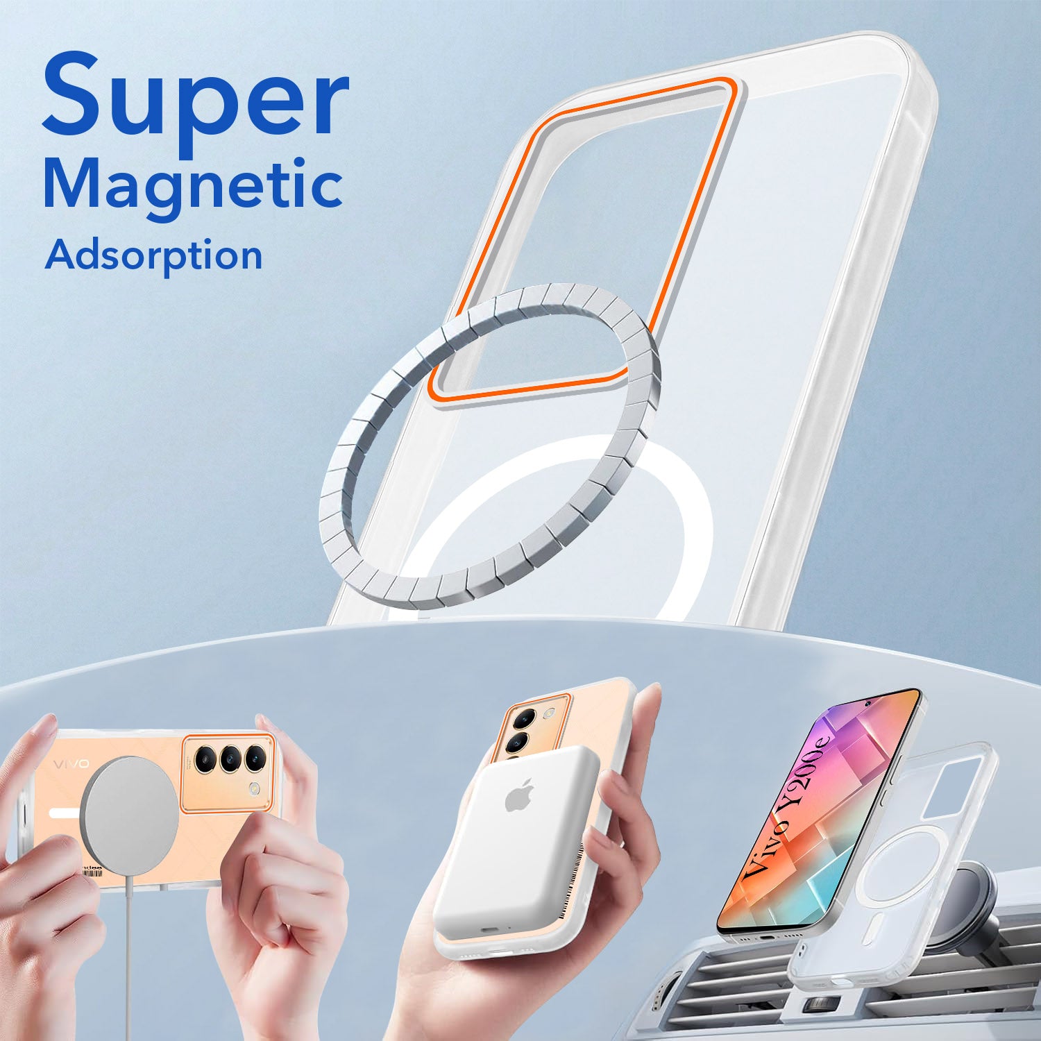 For Vivo Y200e Back Cover Case (Soft Touch | Camera Bump Protection | MagSafe Compatible | Matte Finish)