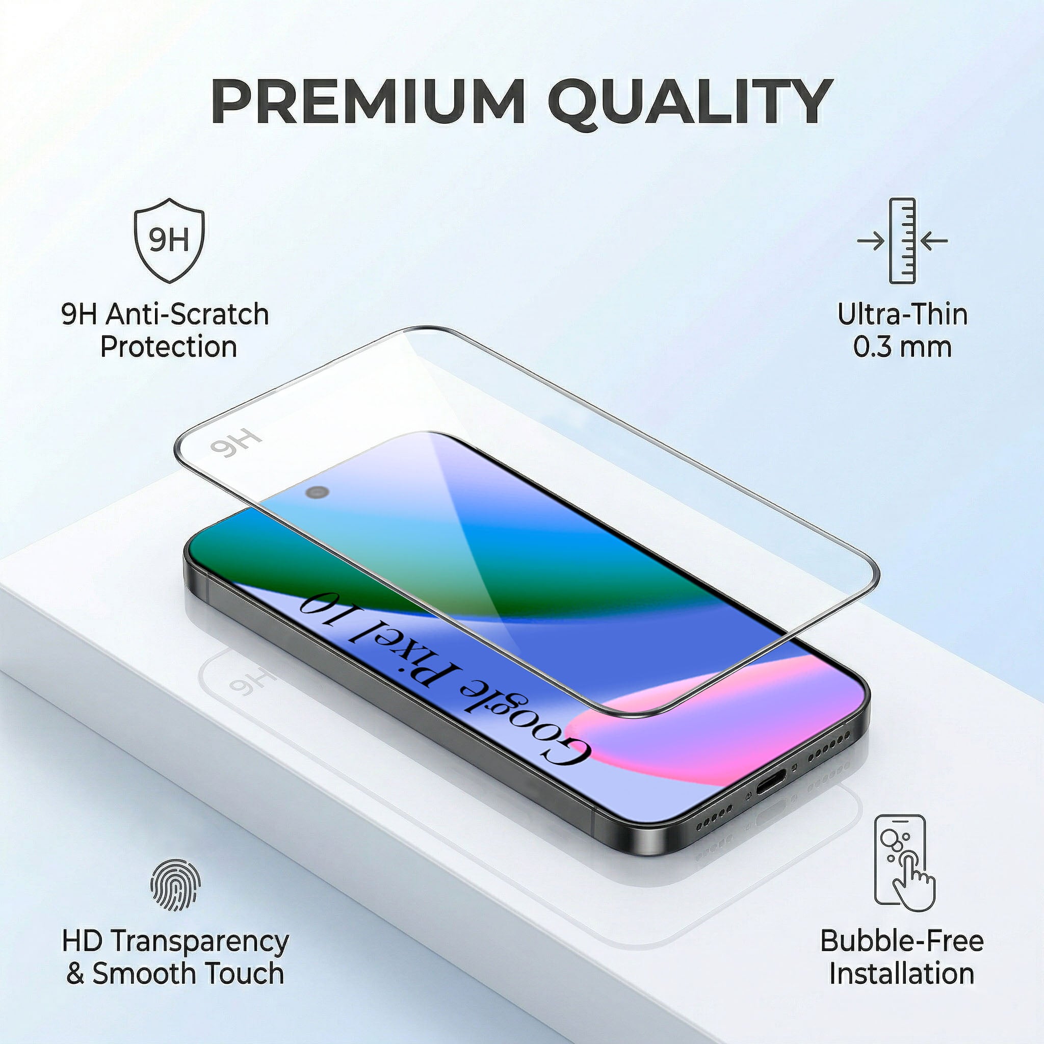 For Google Pixel 10 Combo (Textured Grip Design | Micro-Fiber Cloth Inside | Oleophobic Coating Screen Glass)