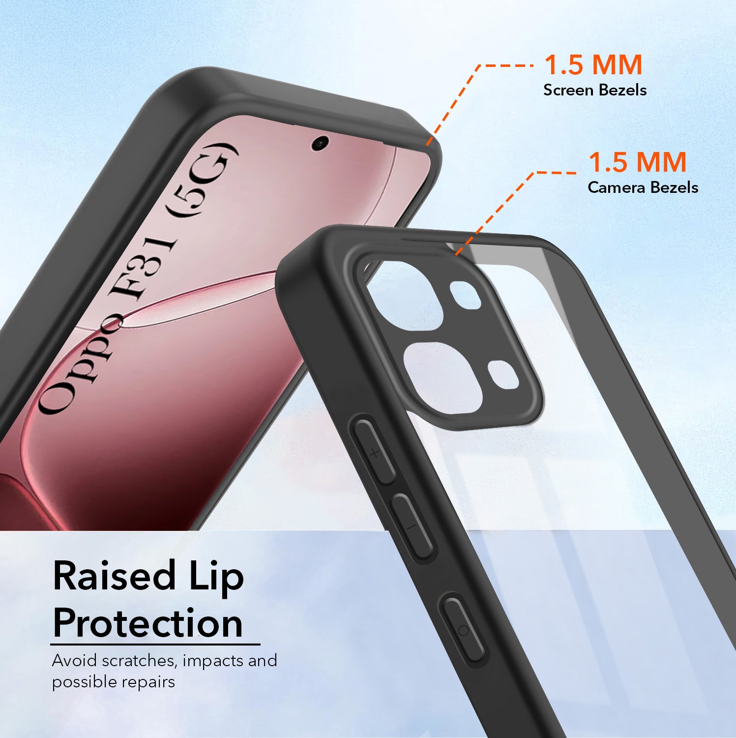 For Oppo F31 Back Cover Case Ultra-Hybrid (Lifetime Anti Yellow | Anti Scratch | Crystal Clear Shockproof)