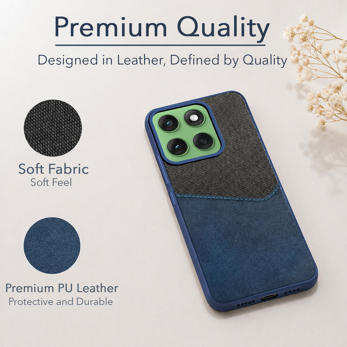 For Motorola Moto Edge 60 Back Cover Case (Dual PU Leather Stitch | Professional Minimalist | Soft and Flexible)