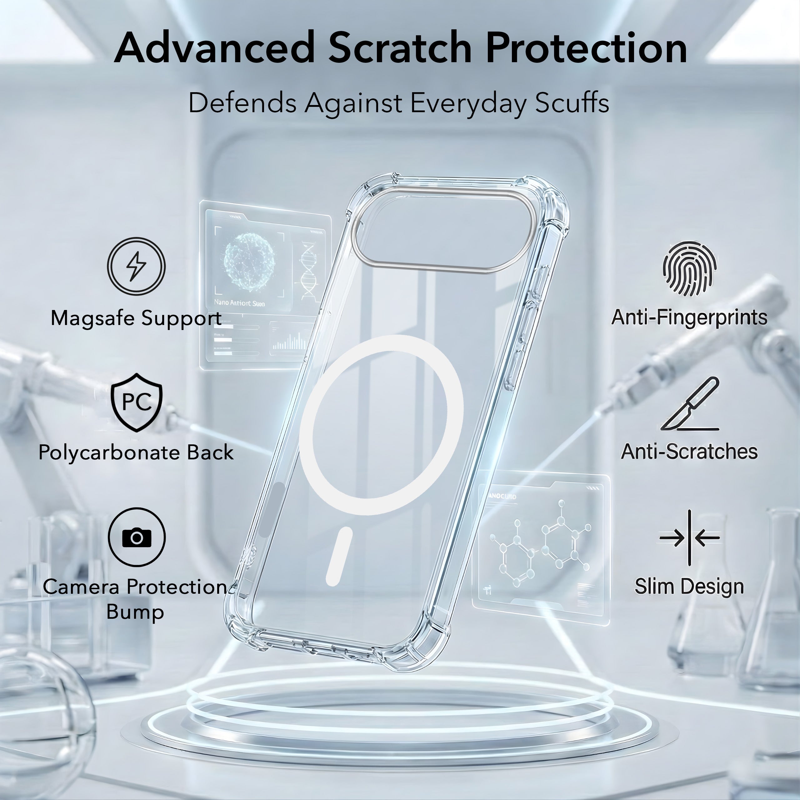 For Apple iPhone 17 Air Back Cover Shockproof Crystal-Clear (Magsafe Wireless Support | Drop & Camera Protection | Hard Polycarbonate)