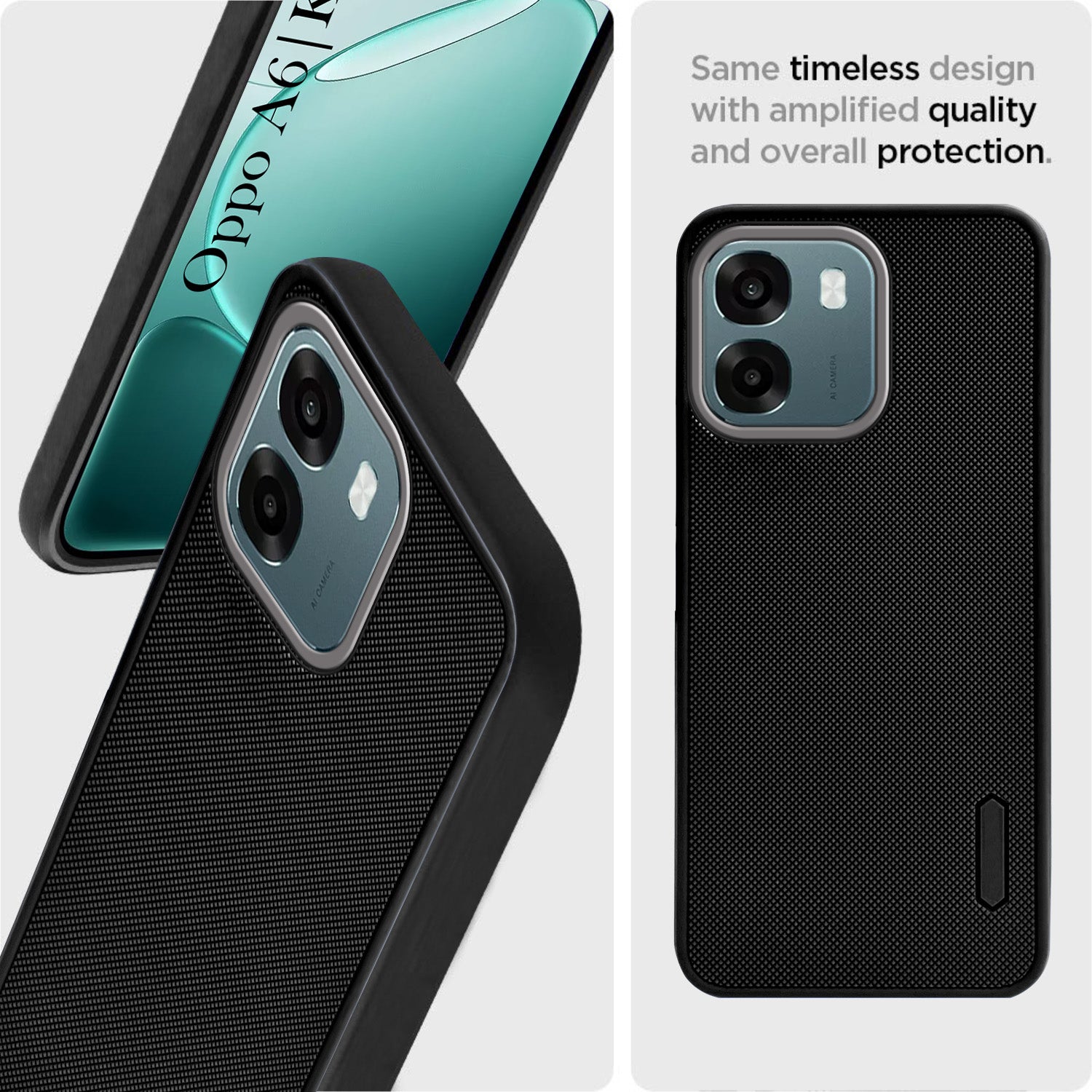 For Oppo A6 & Oppo K14 Back Cover Case Rubberised (Textured Grip Design | Micro-Fiber Cloth Inside | Slim and Light Weight | Soft Touch and Feel)