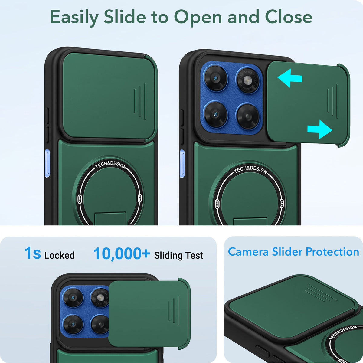 For Motorola Moto G77 Power Back Case Cover Metallic (Hybrid Armor Kickstand | MagSafe Compatible | Camera Protection Shockproof)