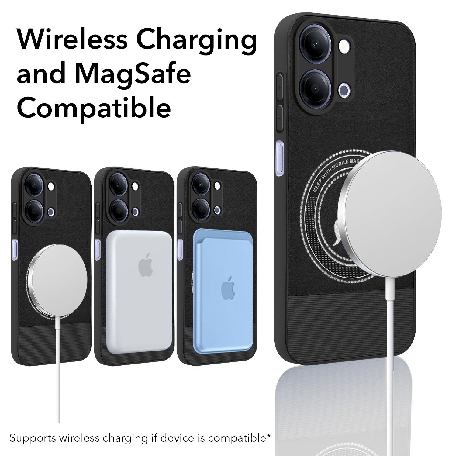 For Vivo iQOO Z11 Lite Back Cover Case PU Leather Finish (Professional Minimalist Texture | MagSafe Compatile | Camera Protection | Sleek Sober Formal)