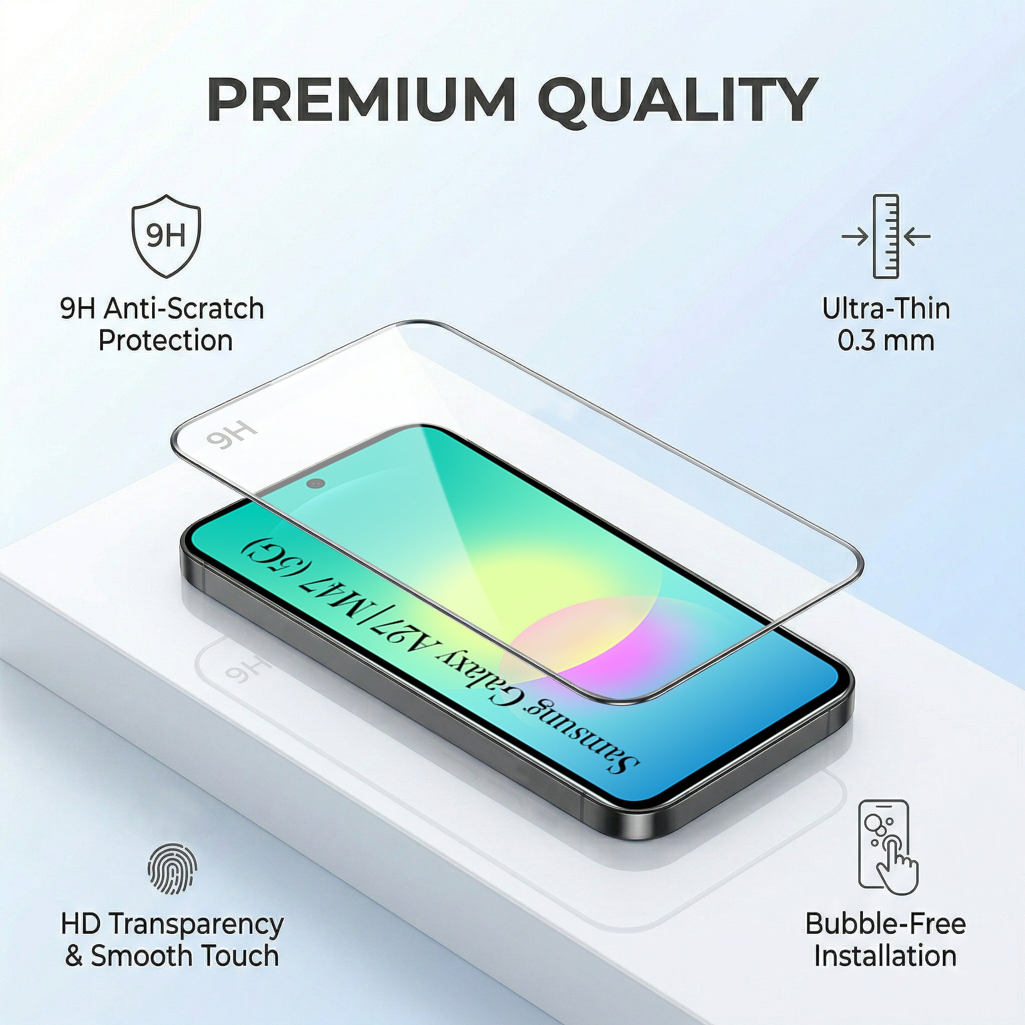 For Samsung A27 5G | Samsung M47 5G Combo with Back Cover and 9H Tempered Glass (Textured Grip Design | Micro-Fiber Cloth Inside | Oleophobic Coating Screen Glass)