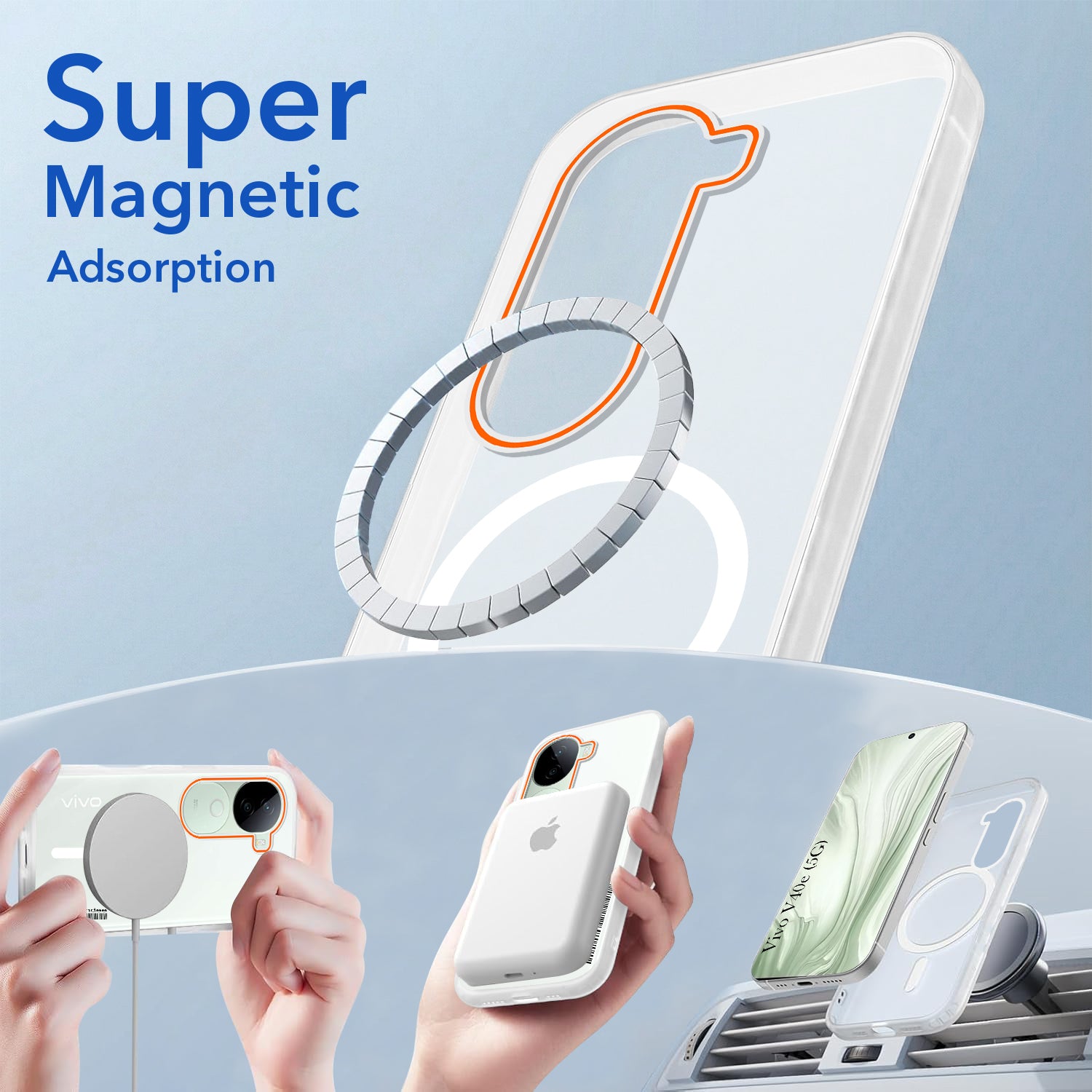For Vivo V40e Back Cover Case (Soft Touch | Camera Bump Protection | MagSafe Compatible | Matte Finish)