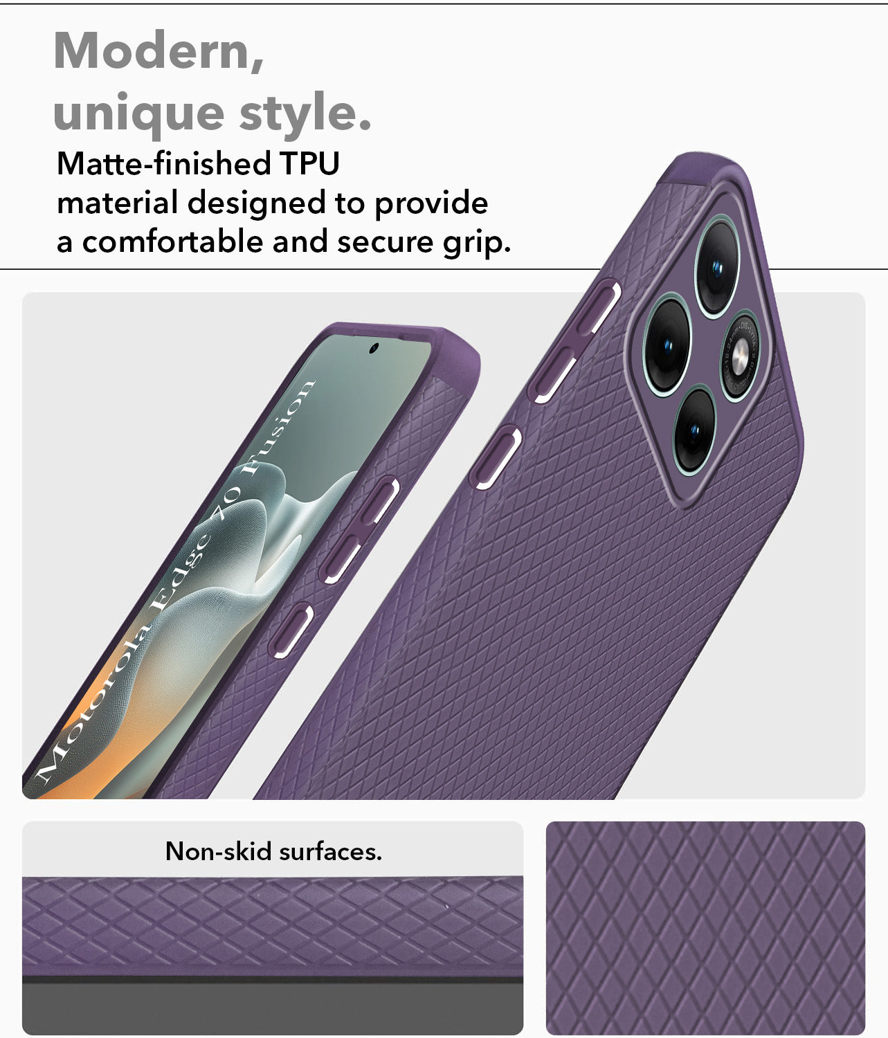 For Motorola Moto Edge 70 Fusion Back Cover Case Liquid Silicone (Camera Protection | Side Grip Texture | Soft and Flexible)