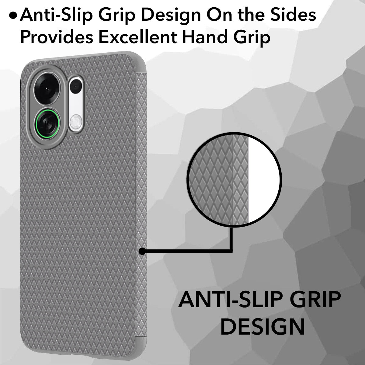 For Oppo K13 Turbo | Oppo K13 Turbo Pro Back Cover Case (Camera Protection | Side Grip Texture | Soft and Flexible)