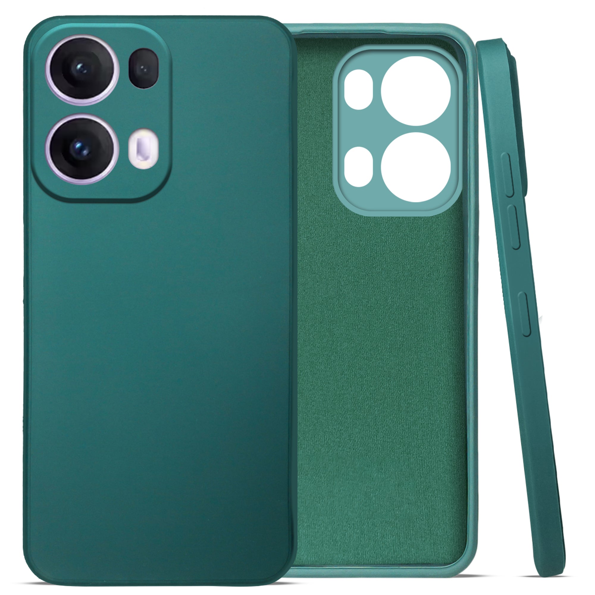 For Oppo Reno13 Pro 5G | Oppo Reno 13 Pro 5G Back Cover Case (Matte Finish Silicone with Inside Fiber cloth)