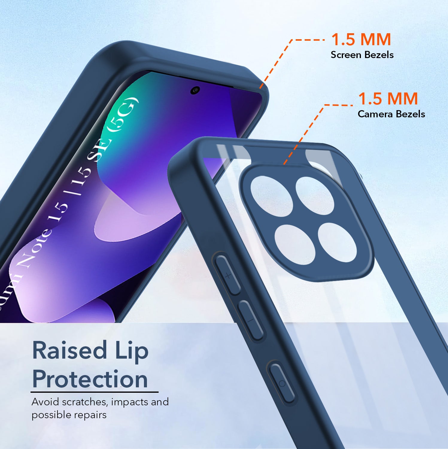 For Redmi note 15 | Redmi note 15 SE (5G) Back Cover Case Ultra-Hybrid (Lifetime Anti Yellow | Anti Scratch | Crystal Clear Shockproof)