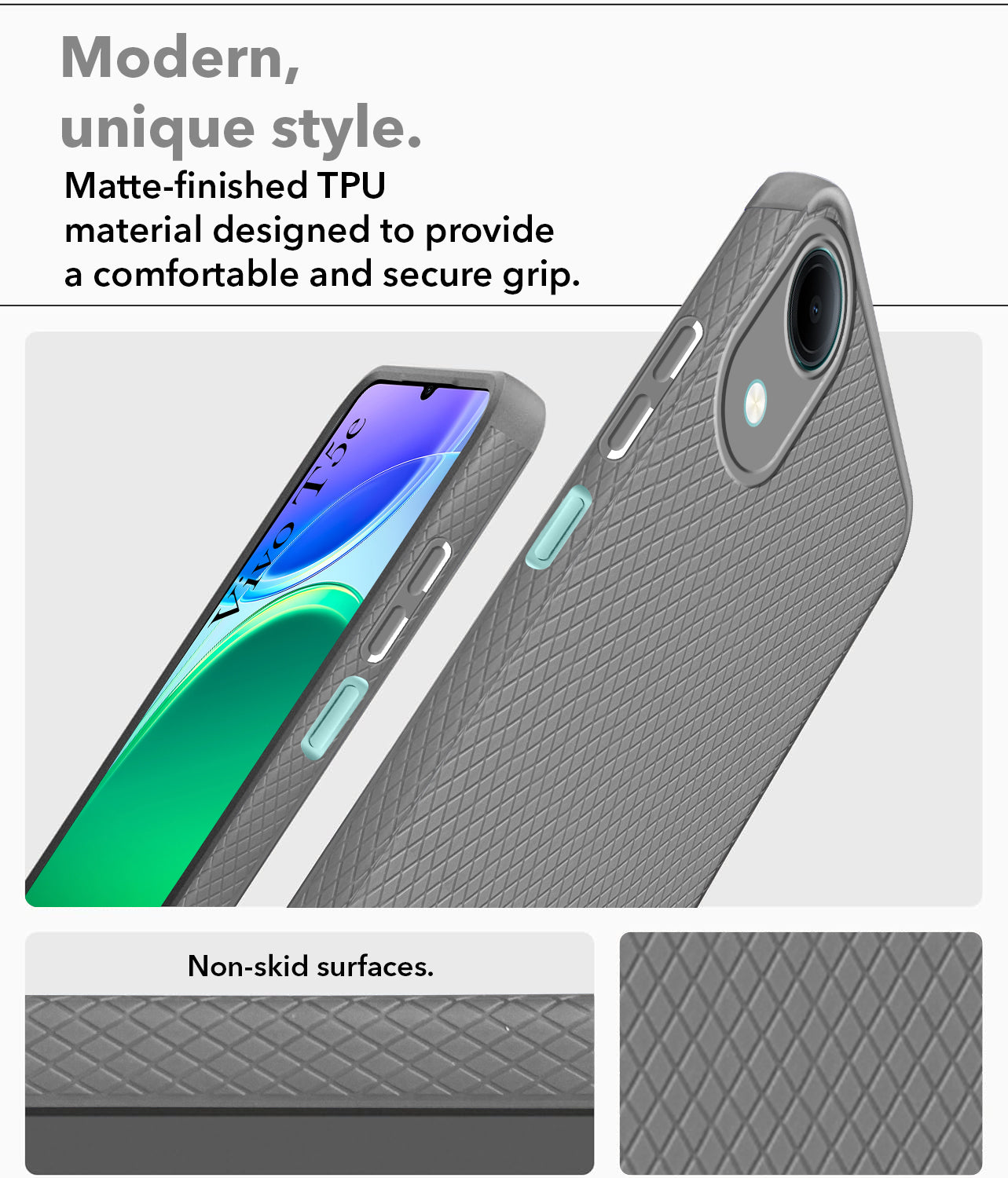 For Vivo T5e 4G Back Cover Case Liquid Silicone (Camera Protection | Side Grip Texture | Soft and Flexible)