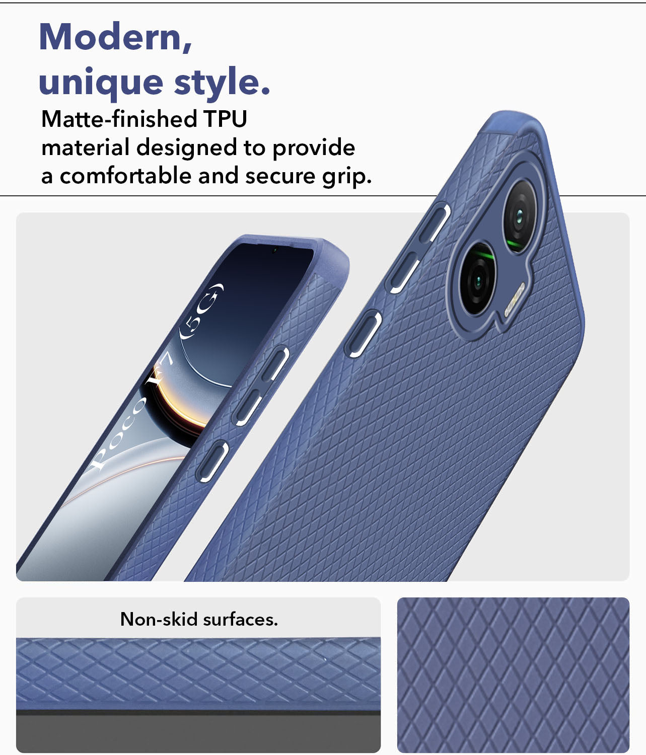 For Xiaomi Poco F7 5G Back Cover Case (Liquid Silicone | Side Grip | Camera Protection)